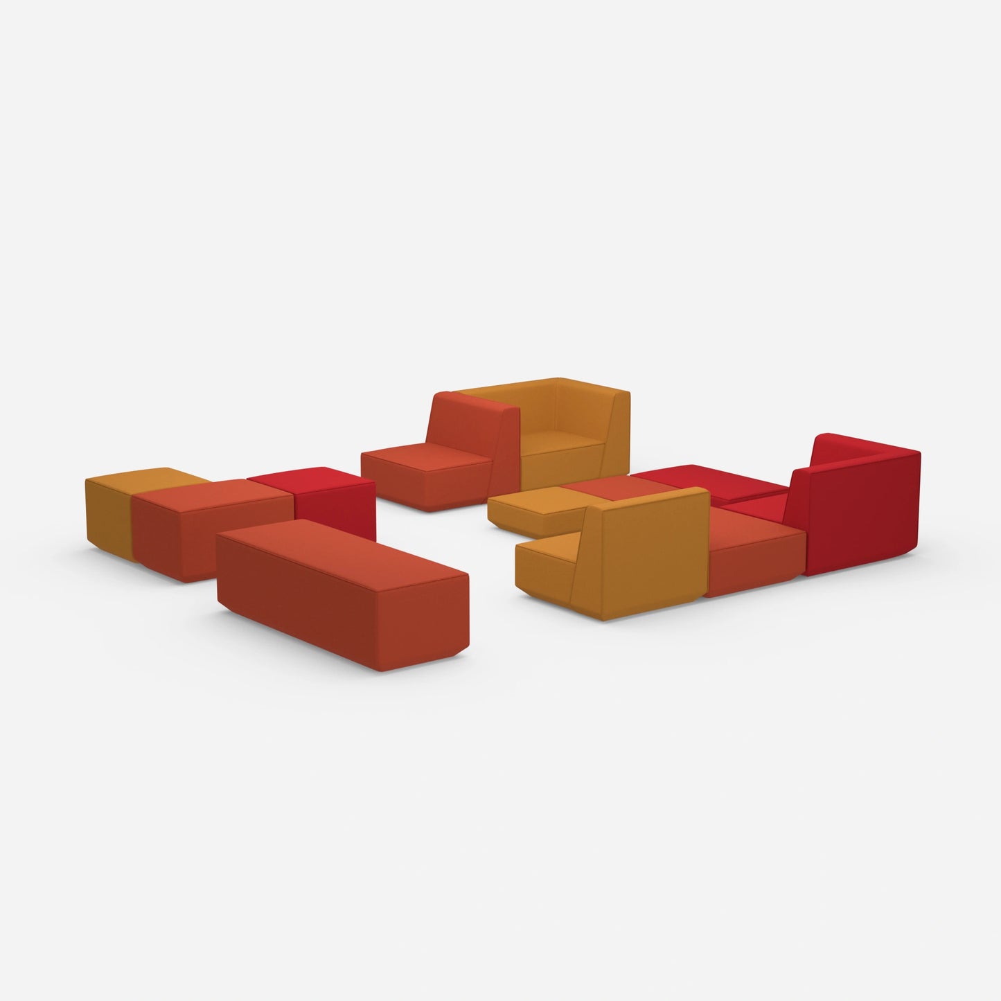 Bunte Sitzbank von hinten