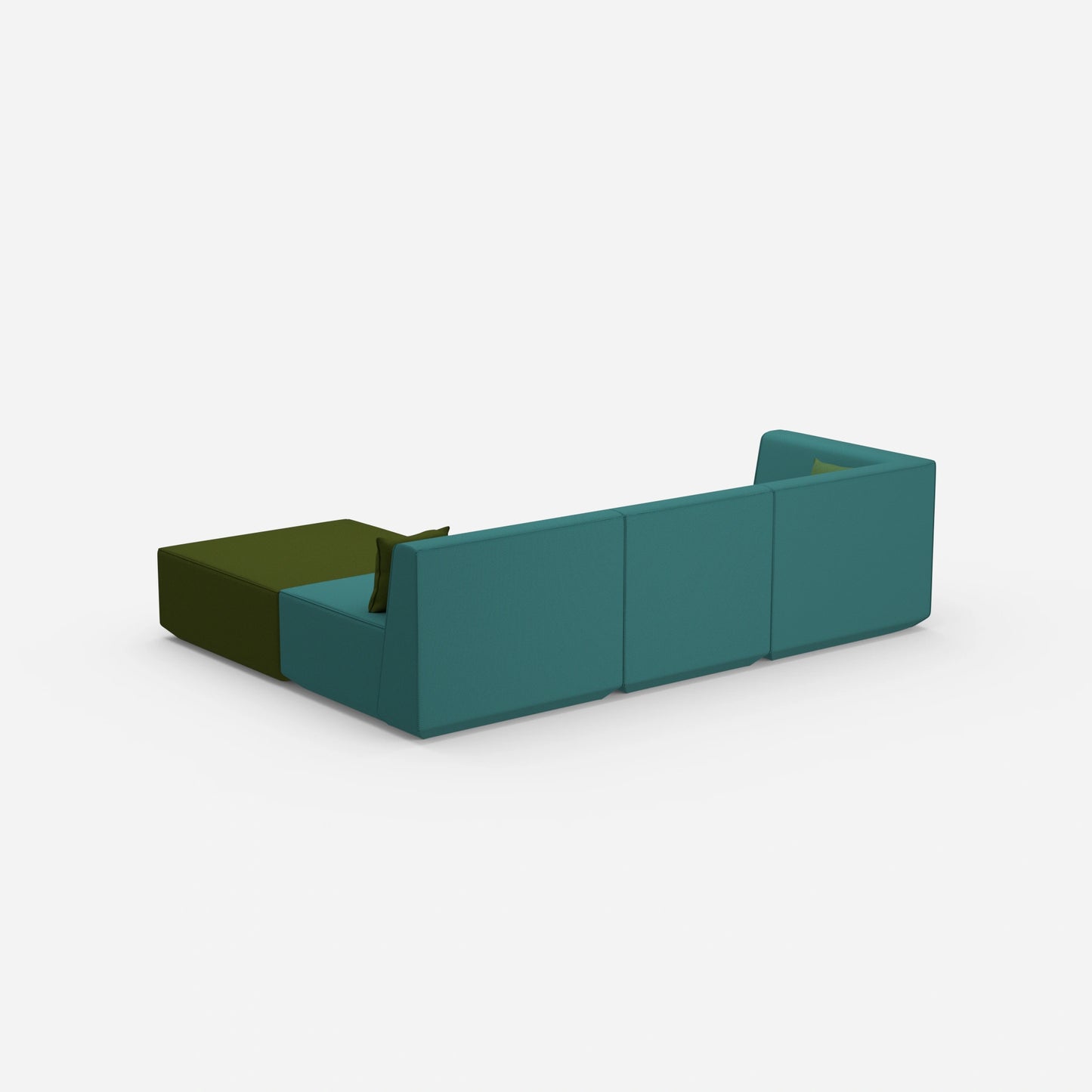 Hochwertiges modulares Ecksofa von hinten