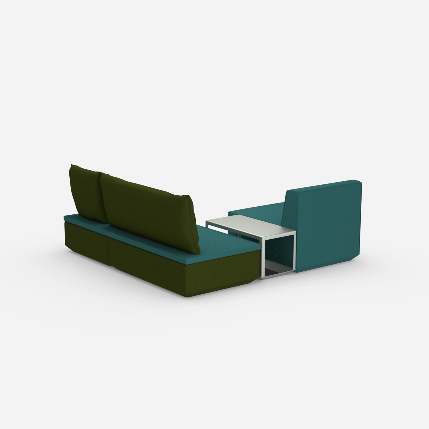 Pouf mit Topper von hinten