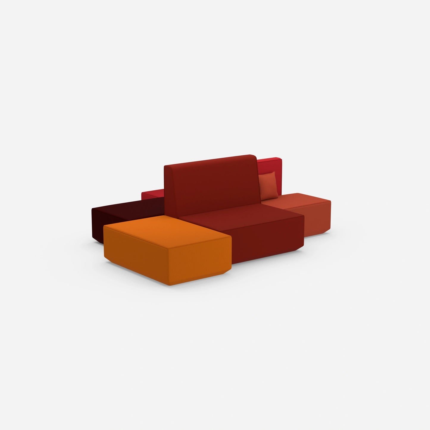 Sofainsel für Großraumbüros von hinten