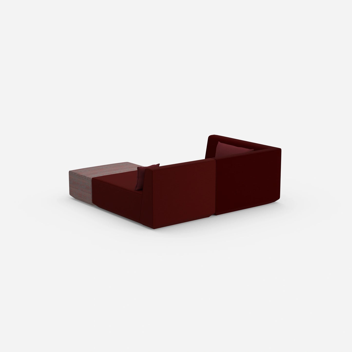 Tiefes modulares Ecksofa von hinten