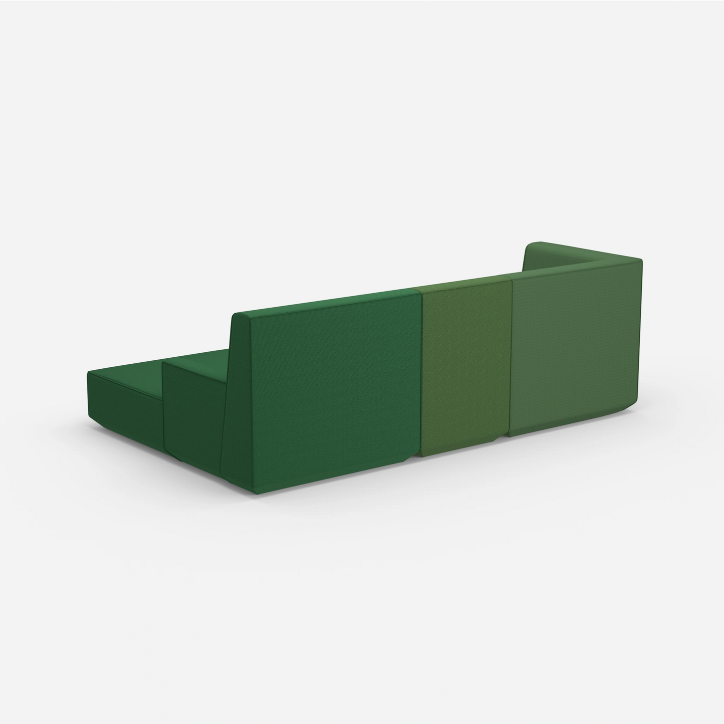 3-person sofa with ottoman from behind