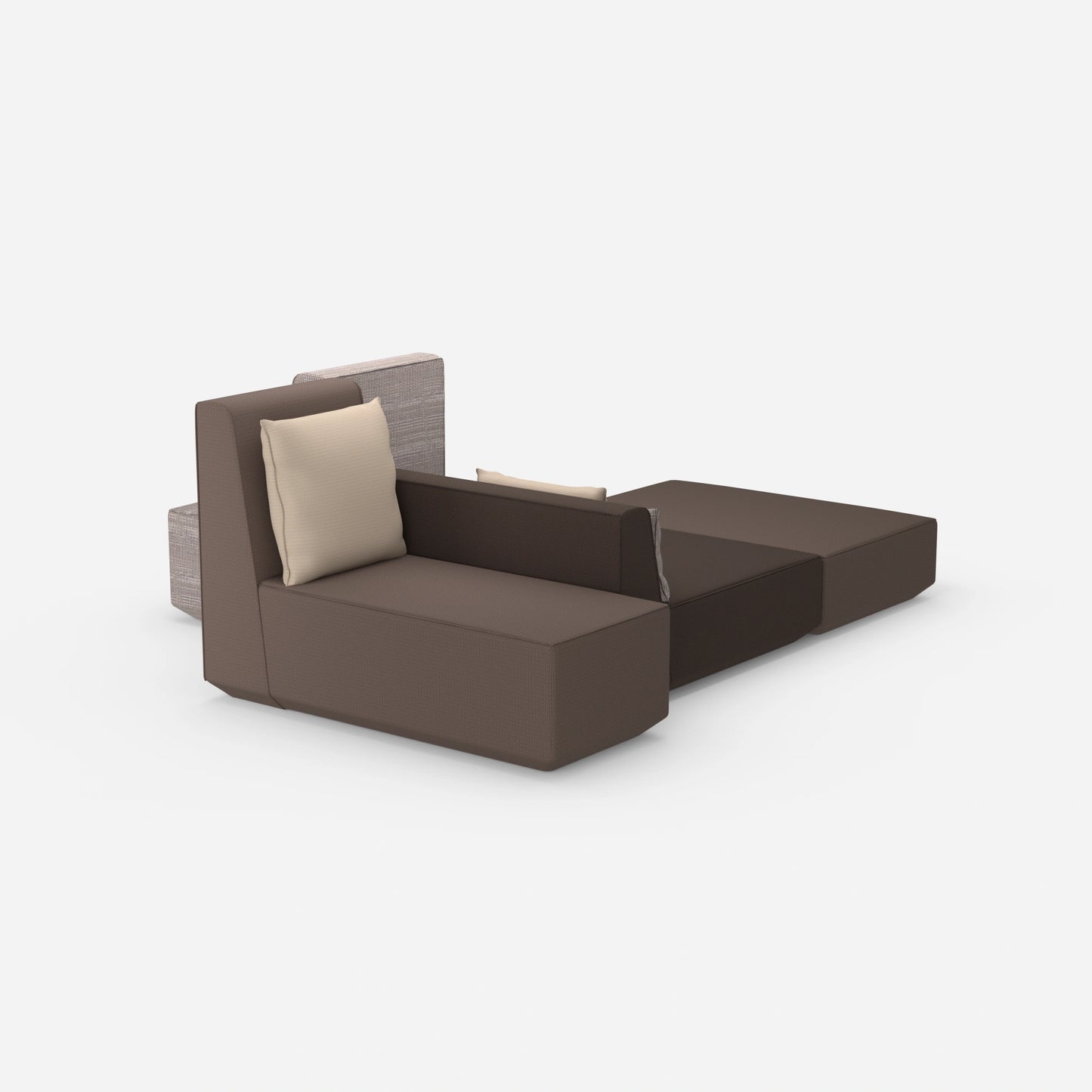 Co-working sofa island from behind