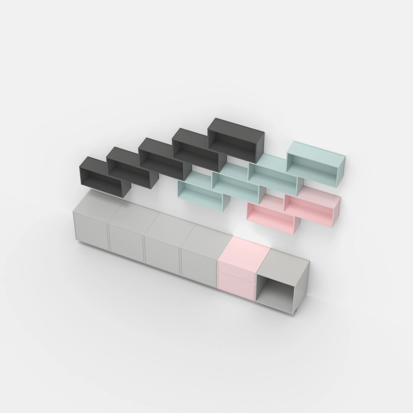 RK105 sloping roof shelf from above