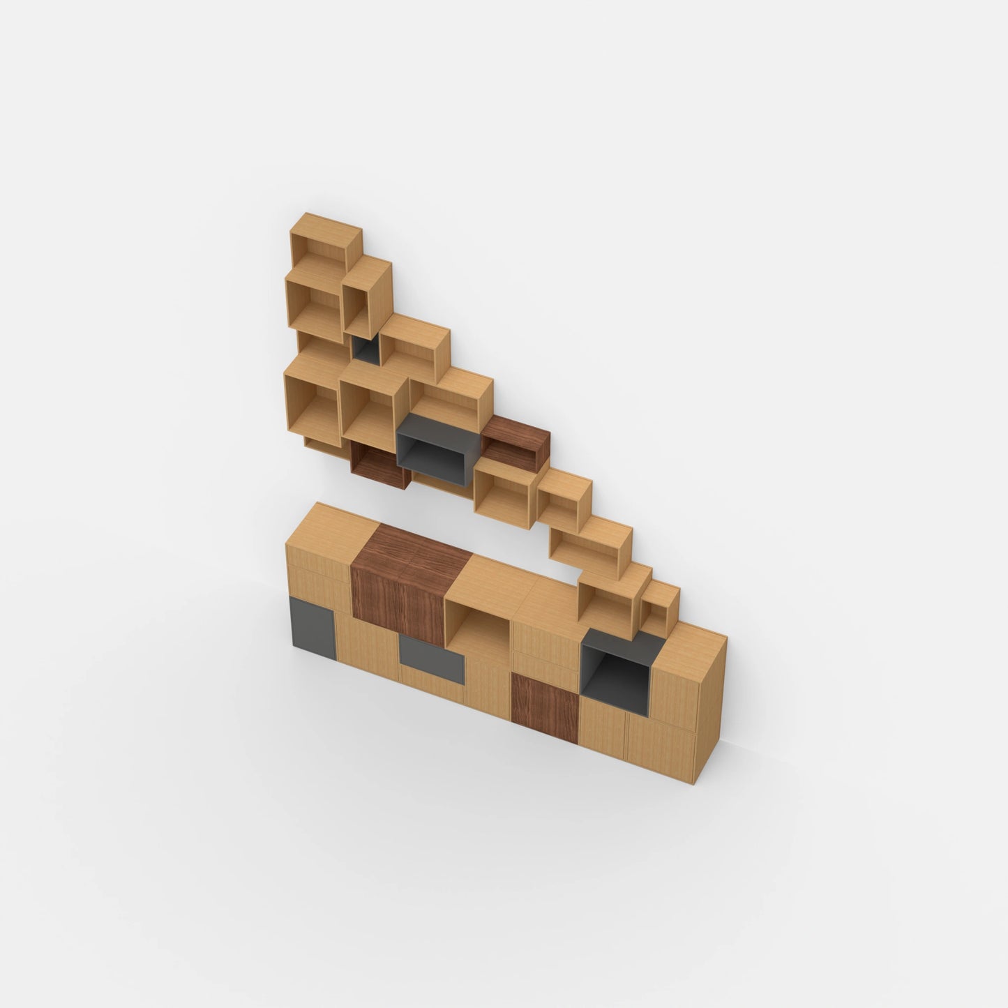 RK109 sloping roof shelf from above