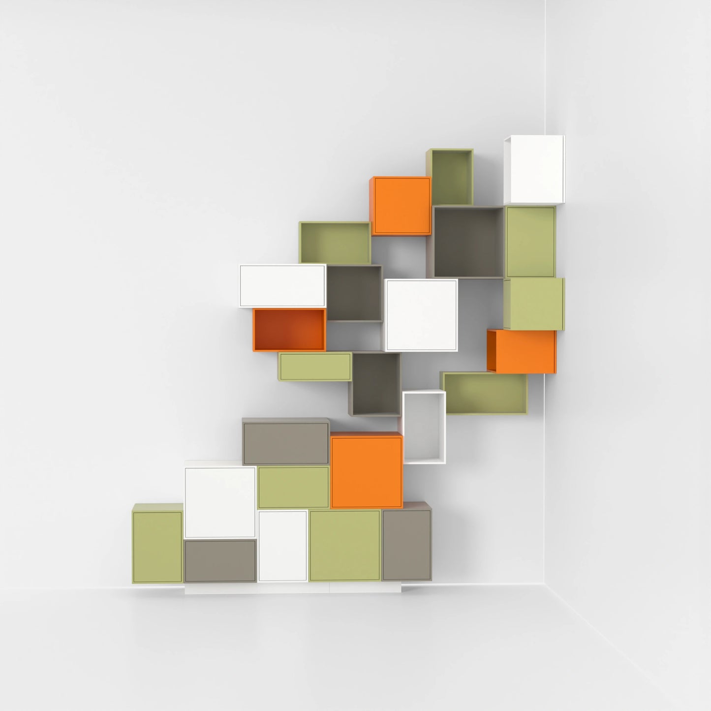 Corner shelving RK1044 from the left side