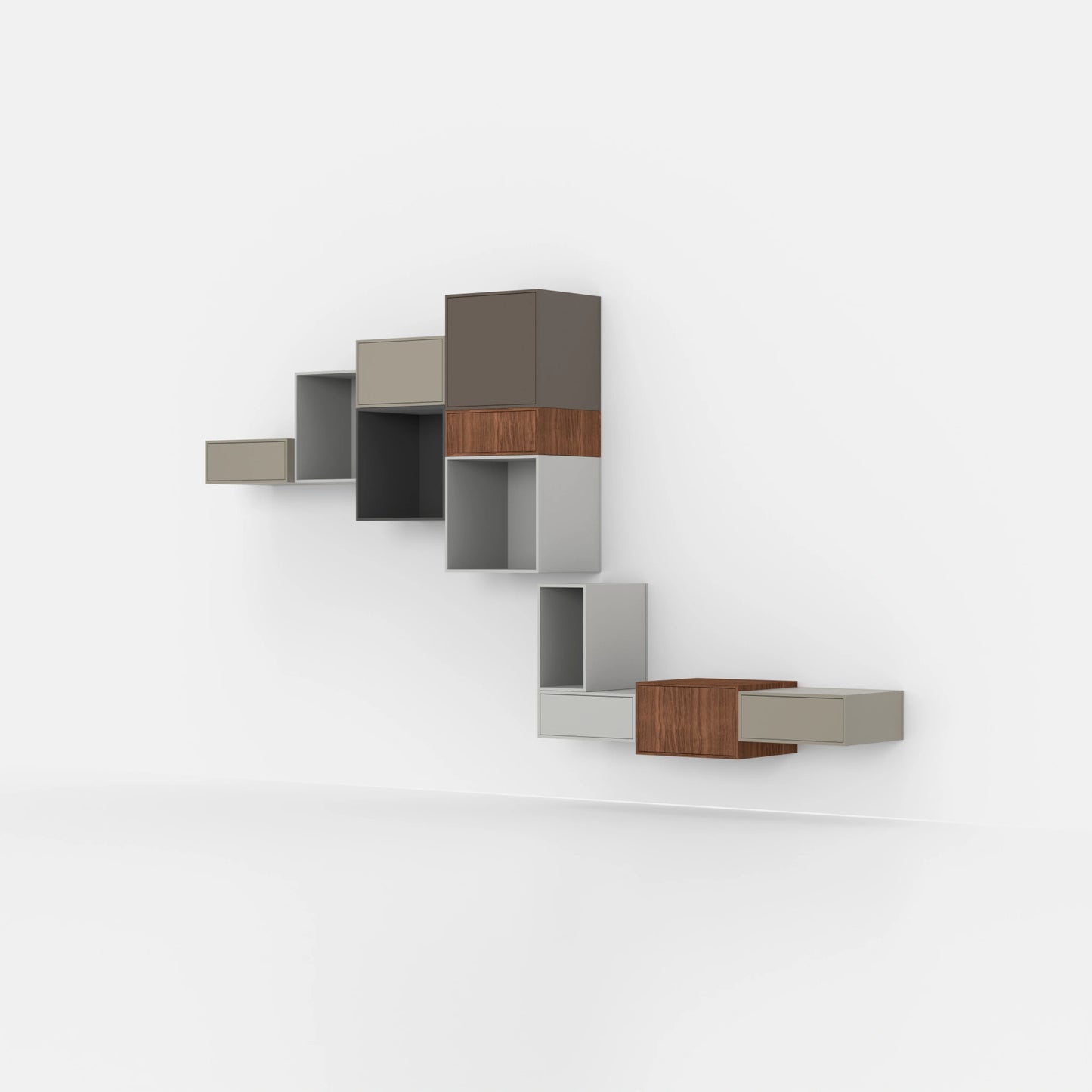 Wall-mounted shelving RK1107 from the left side