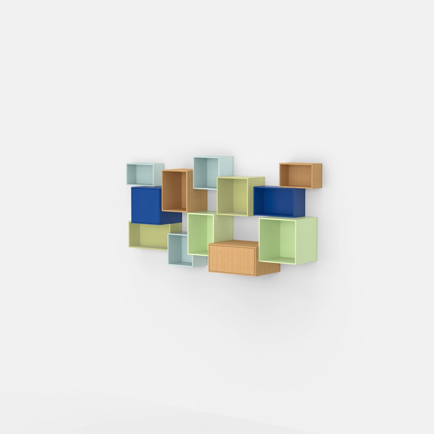 Wall-mounted shelving RK1121 from the left side