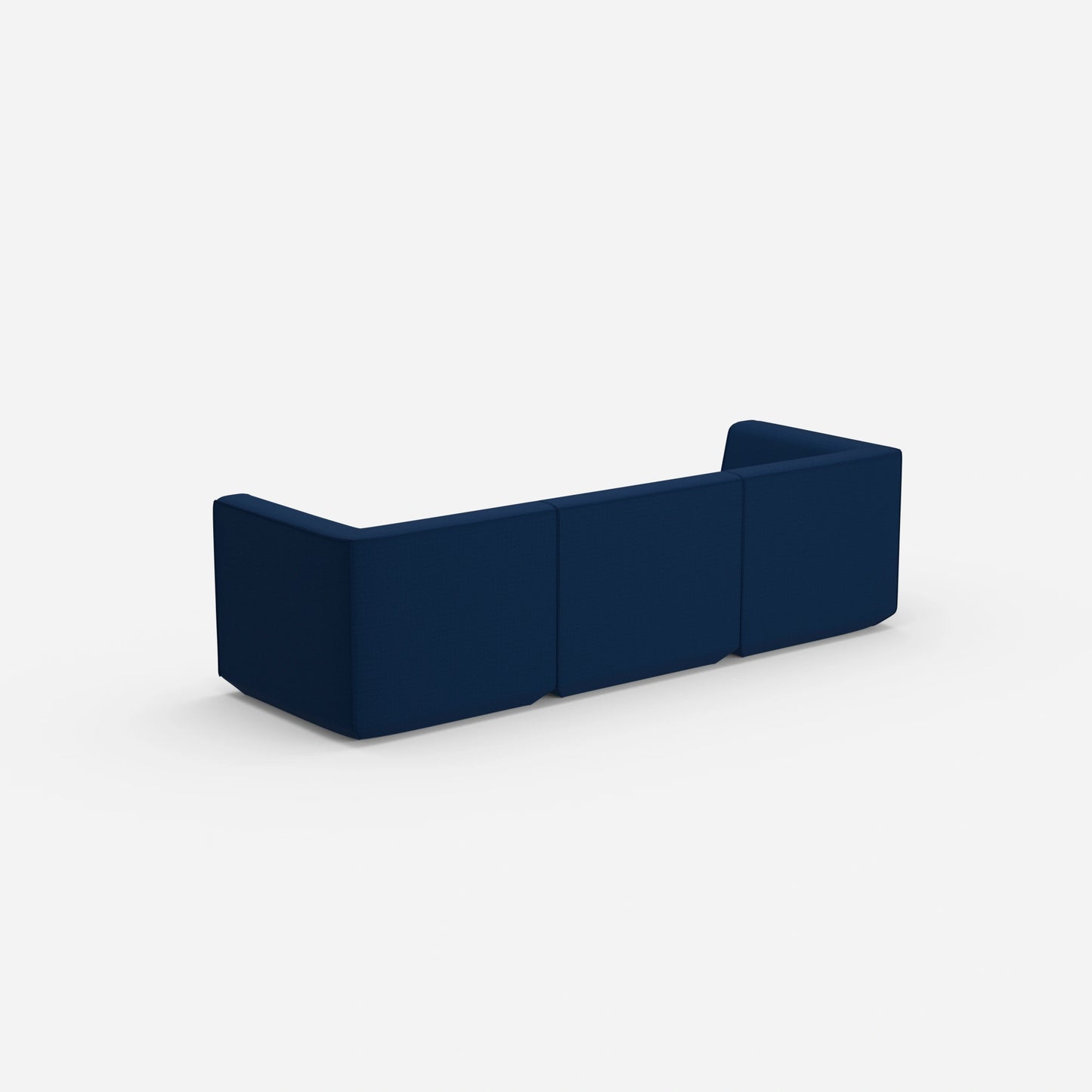 Modular sofa in blue from behind