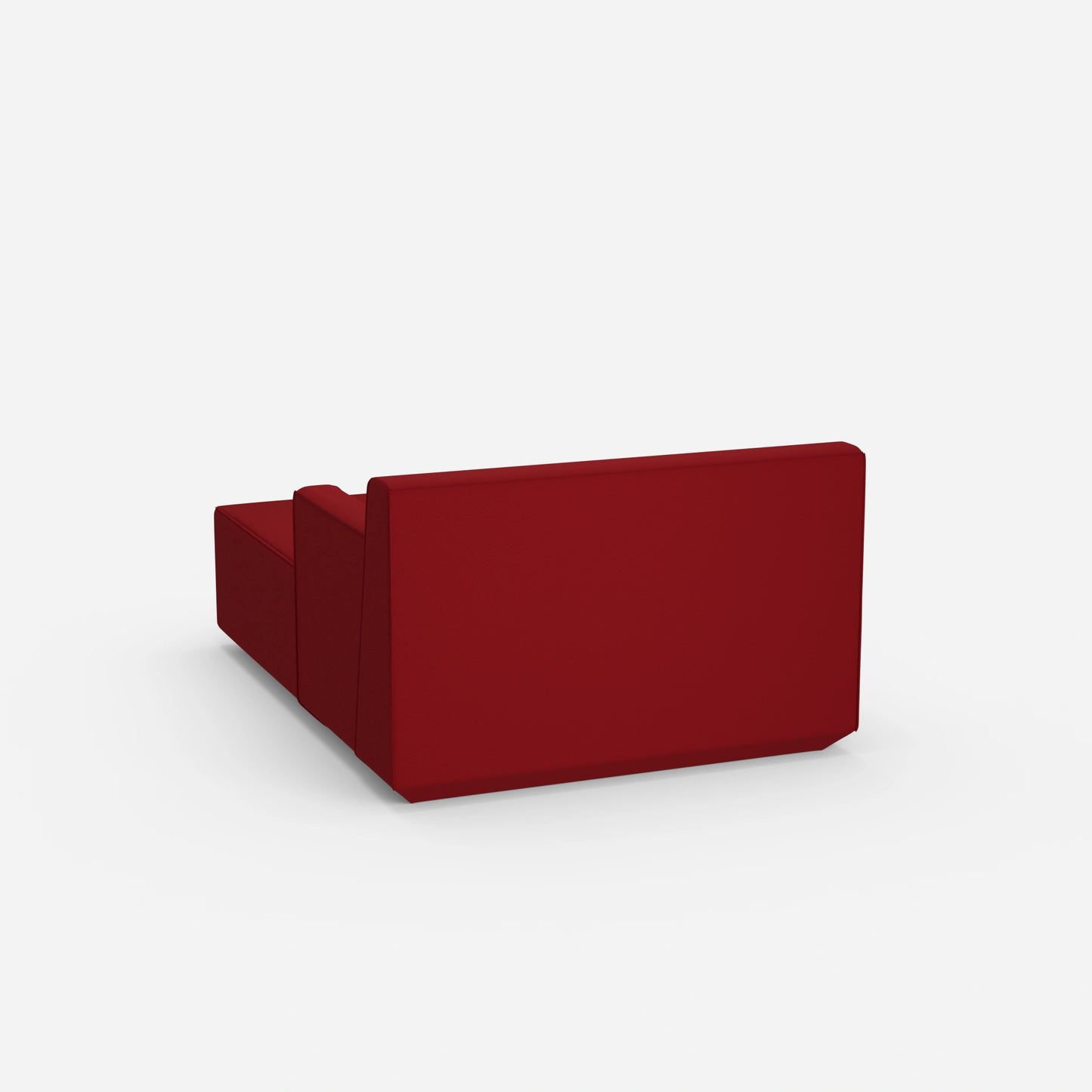 Red chaise longue 120 cm wide from behind