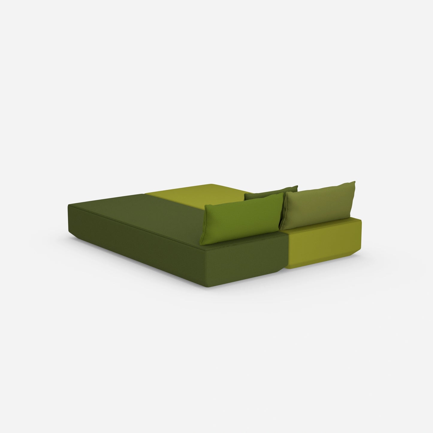 Sofa bed for 2 people, viewed from behind