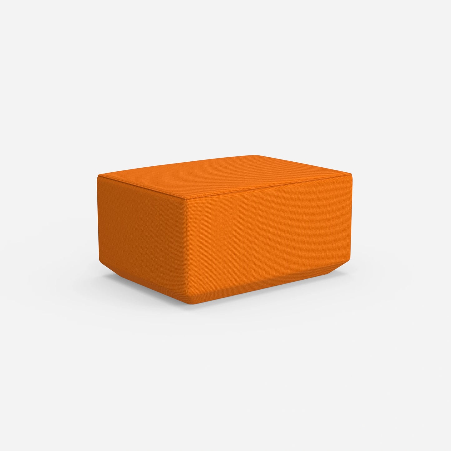 Orange pouf from behind