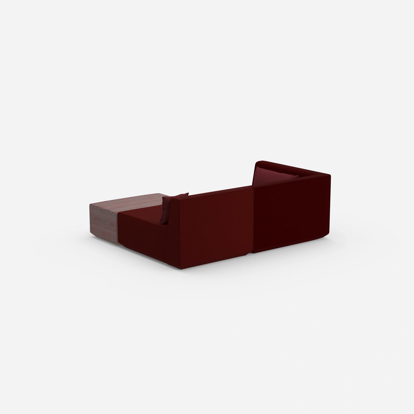 Deep corner sofa from behind
