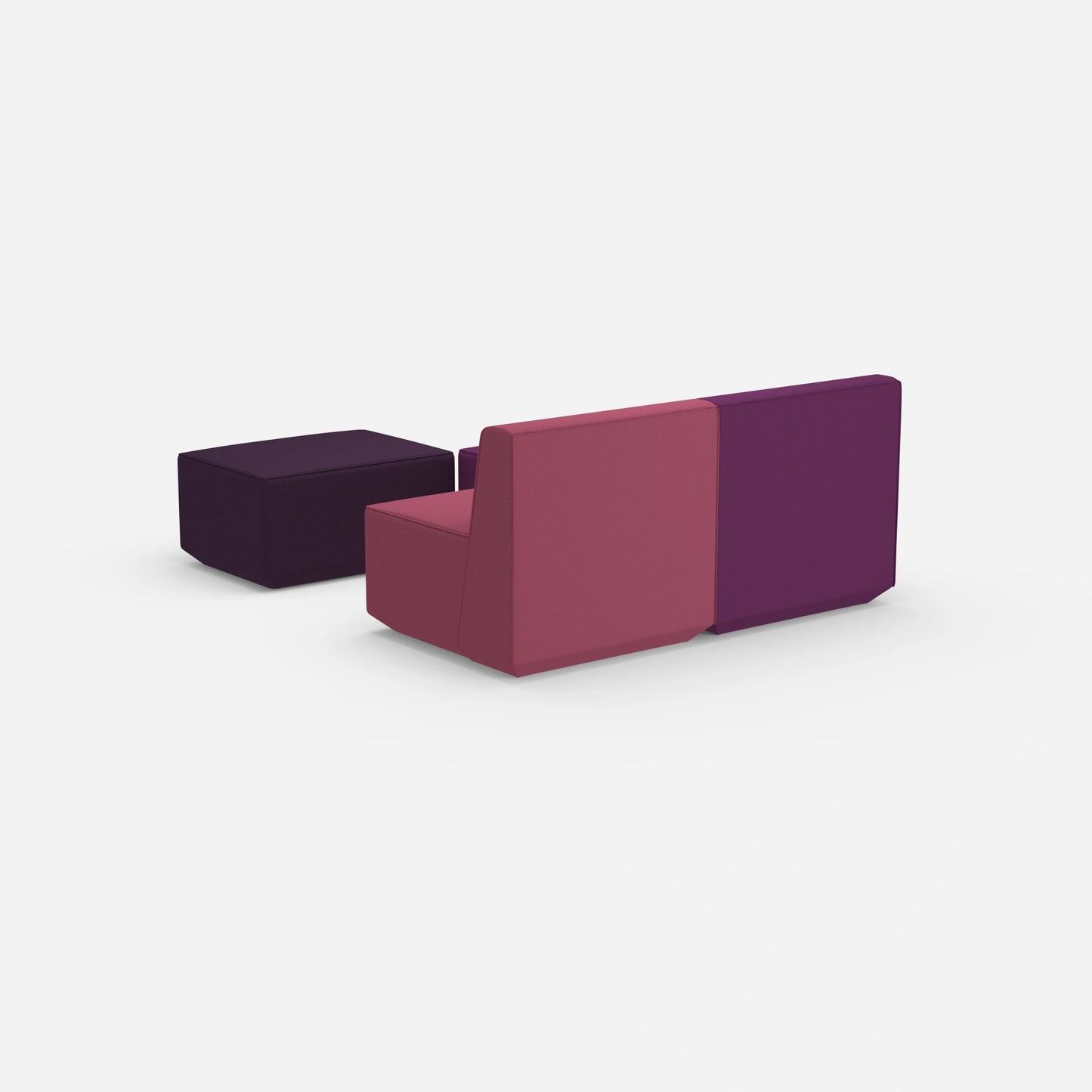 Two-seater modular sofa with function from behind