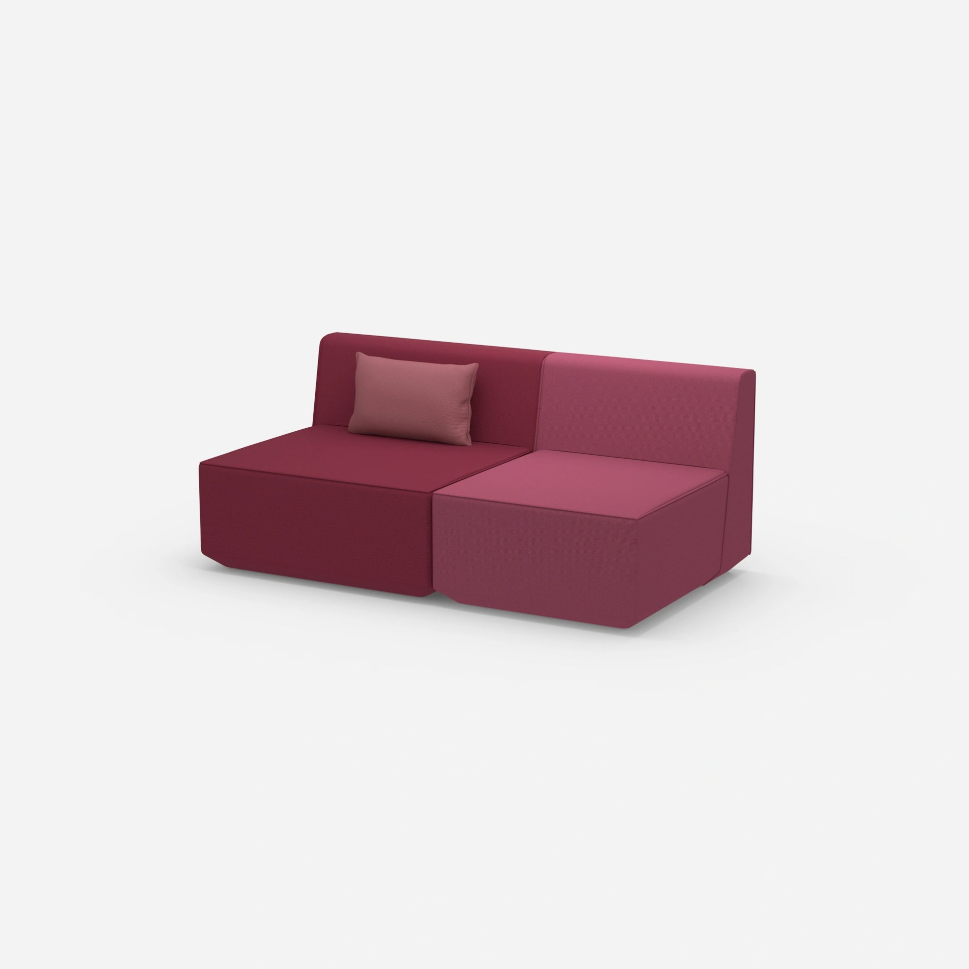 2 Sitzer rosa von der Seite