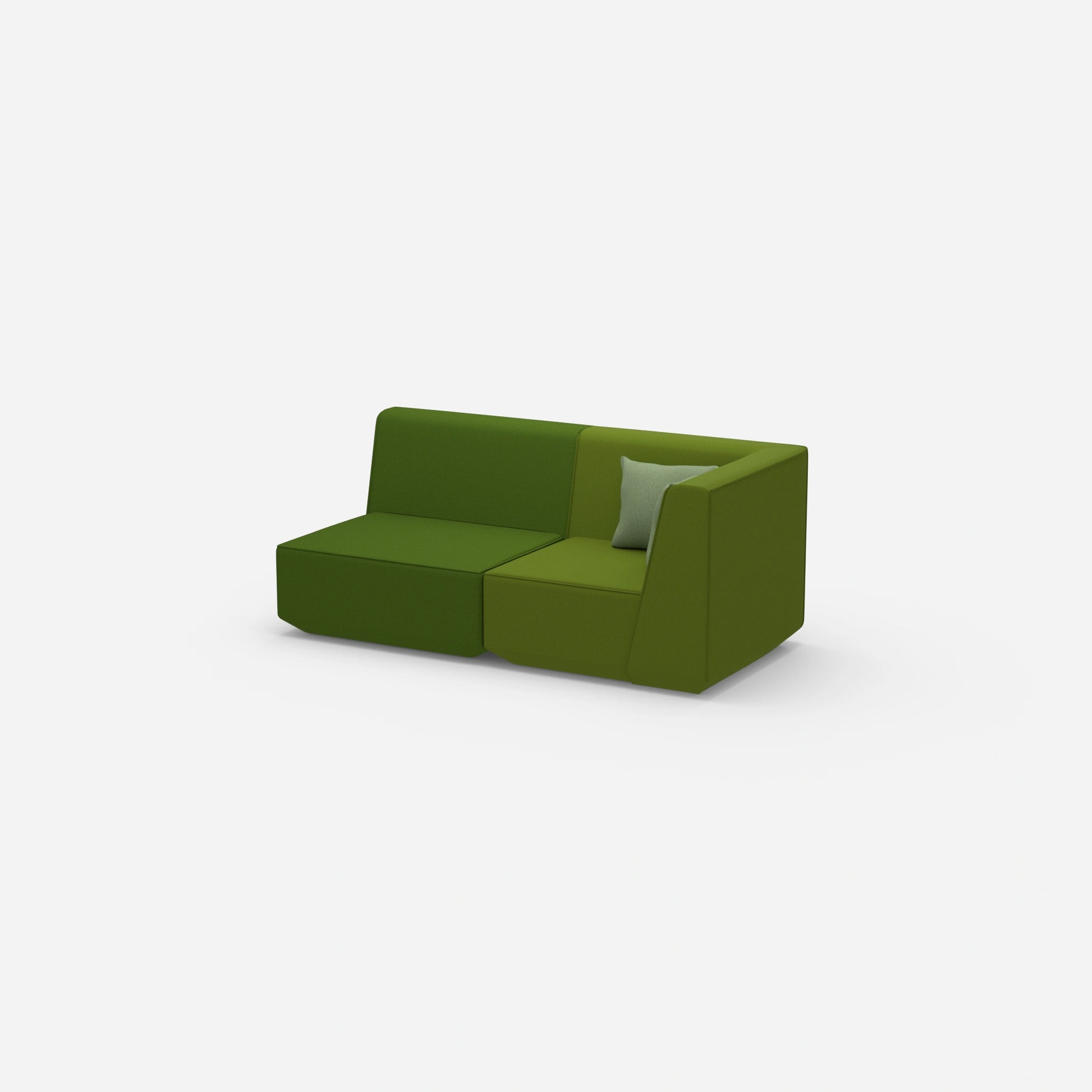 2 Sitzer Sofa grün von der Seite