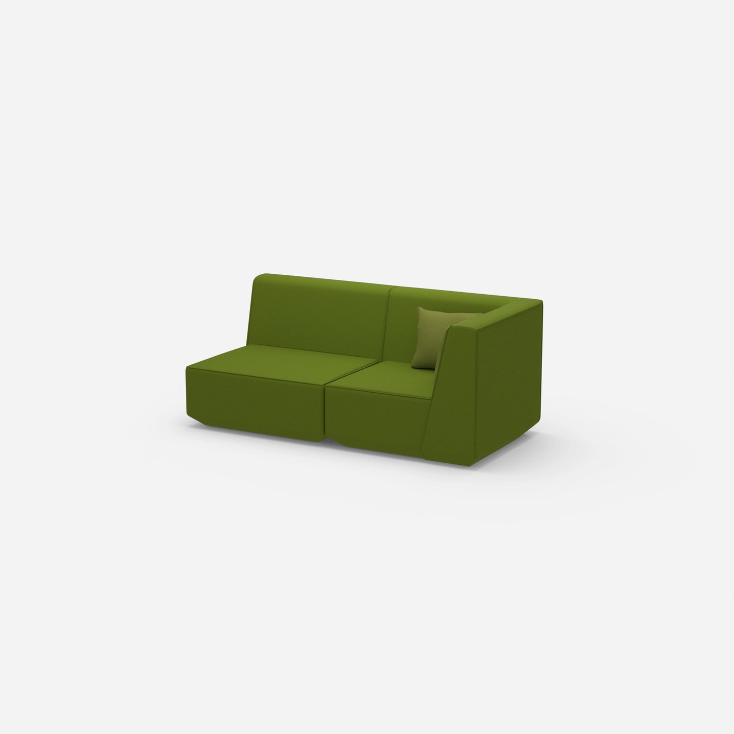2 Sitzer Sofa grün von der Seite