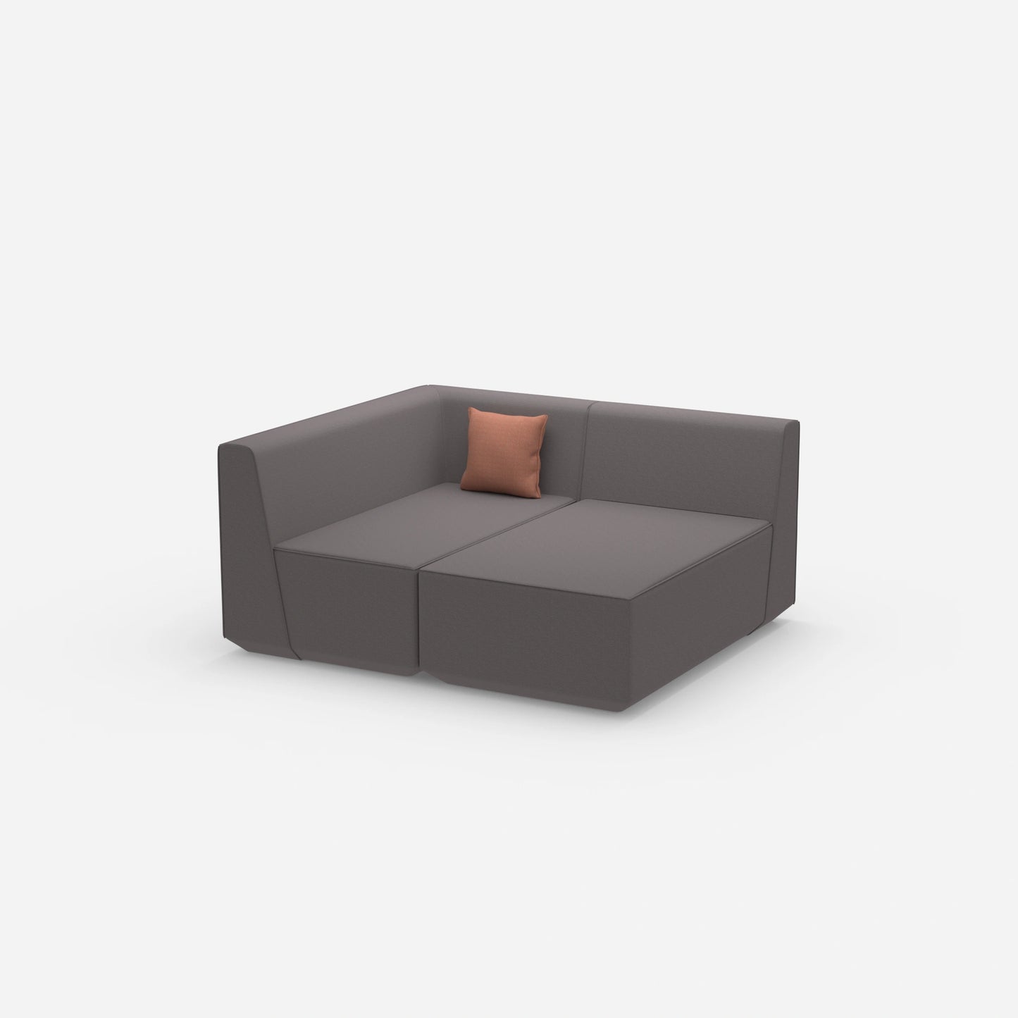 2 Sitzer Sofa mit Ecke von der Seite