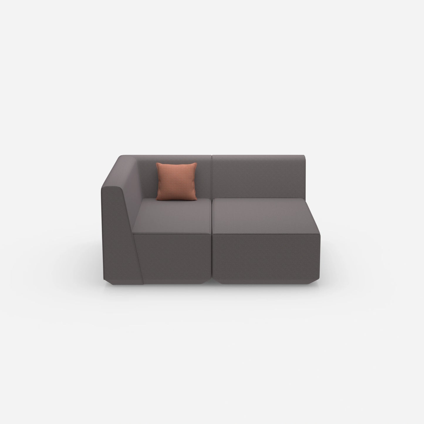 2 Sitzer Sofa mit Ecke von vorne