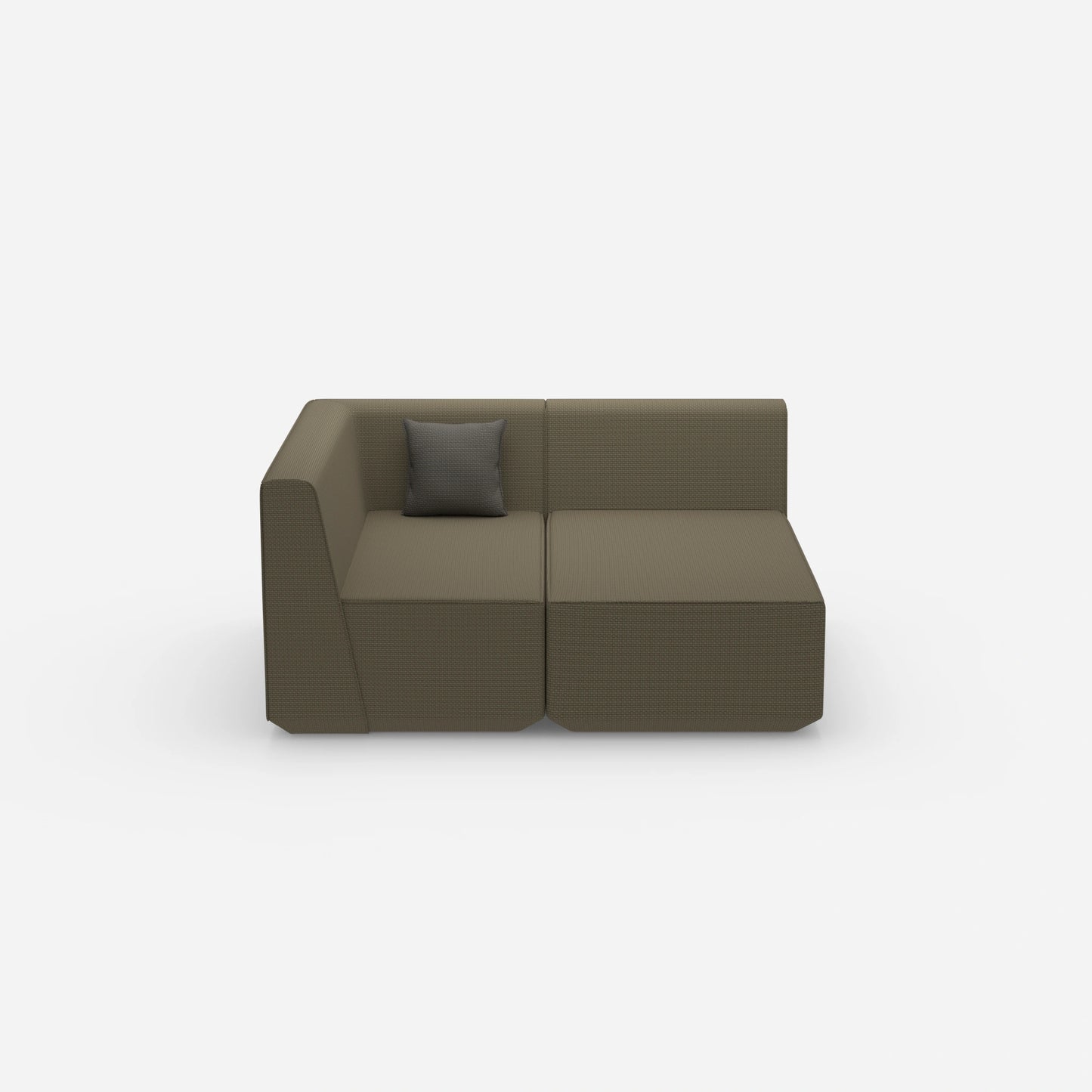 2 Sitzer Sofa mit Ecke von vorne