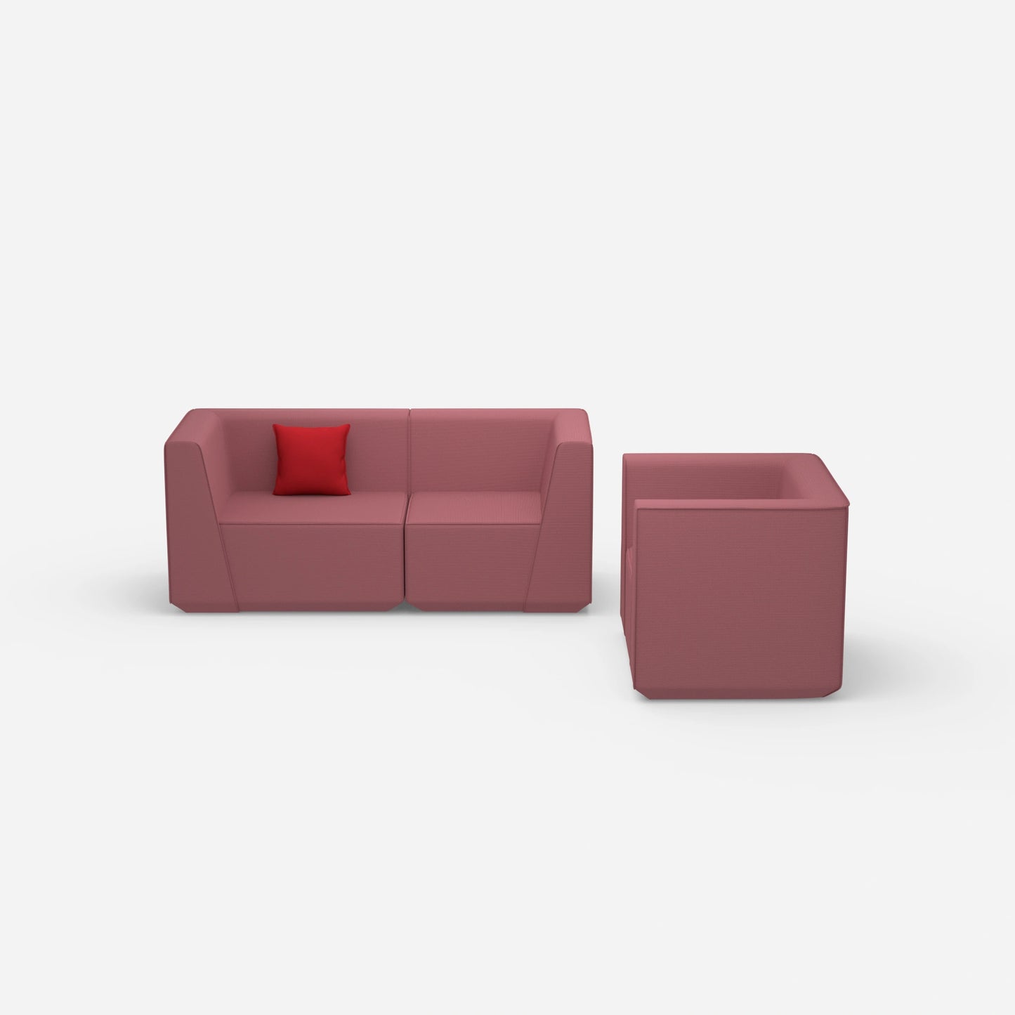 2 Sitzer Sofa mit Sessel 270 cm breit von vorne