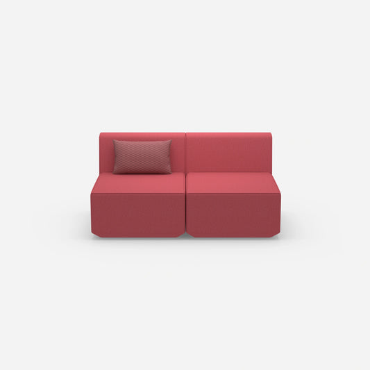 2 Sitzer Sofa rosa von vorne
