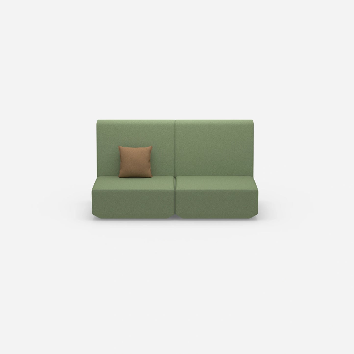 2er Sofa mit hoher Rückenlehne von vorne