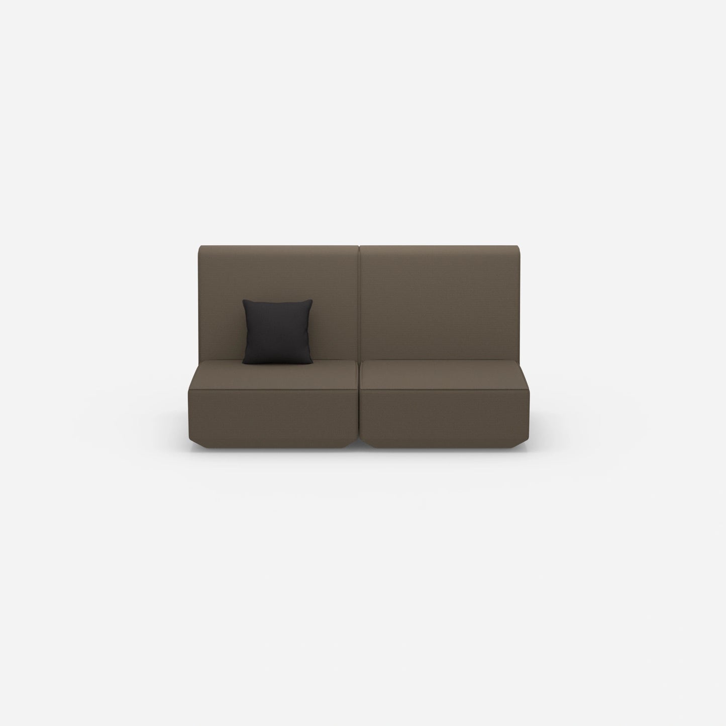 2er Sofa mit hoher Rückenlehne von vorne