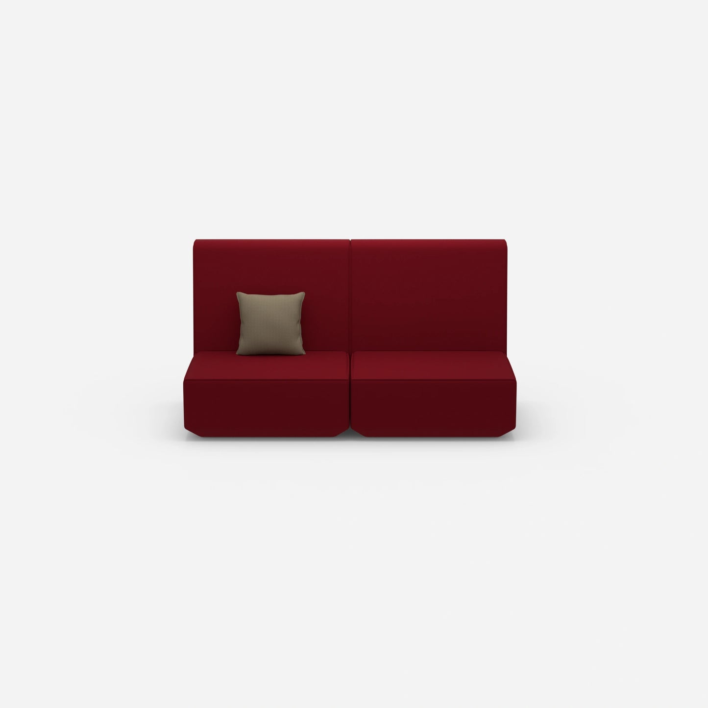 2er Sofa mit hoher Rückenlehne von vorne