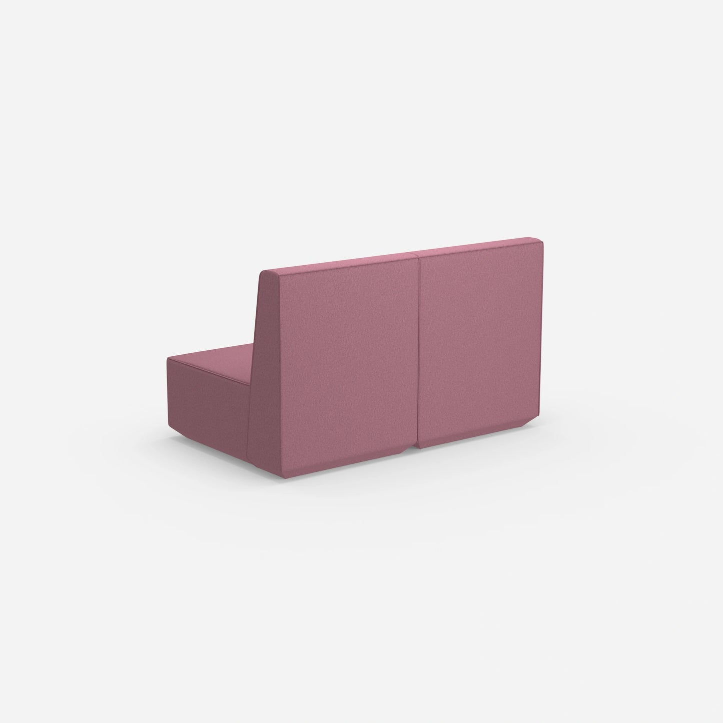 2er Sofa rosa mit hohem Rücken von hinten