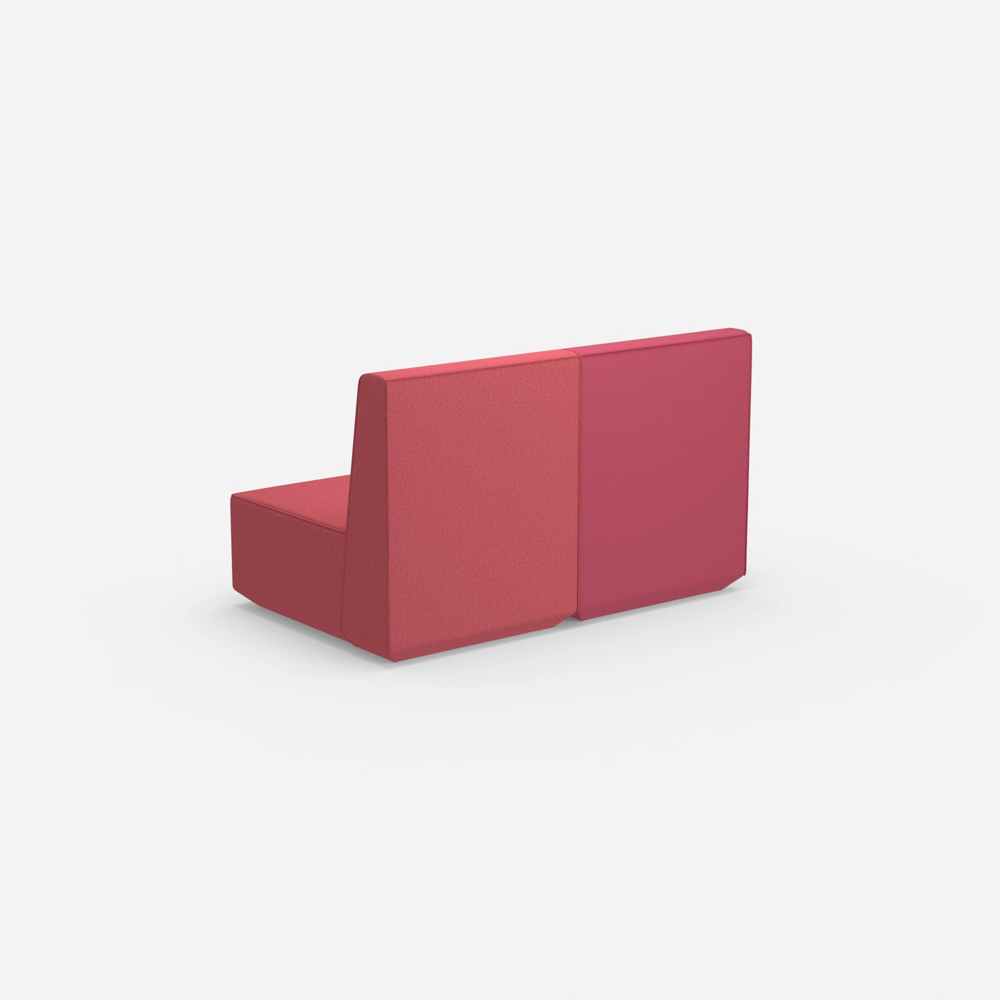 2er Sofa rosa mit hohem Rücken von hinten