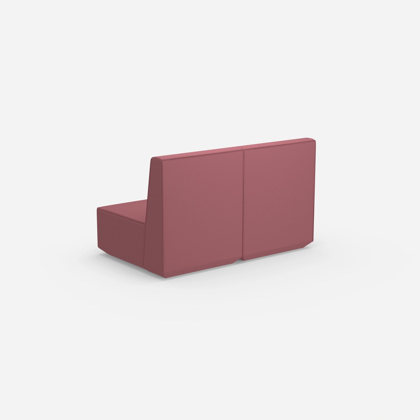 2er Sofa rosa mit hohem Rücken von hinten