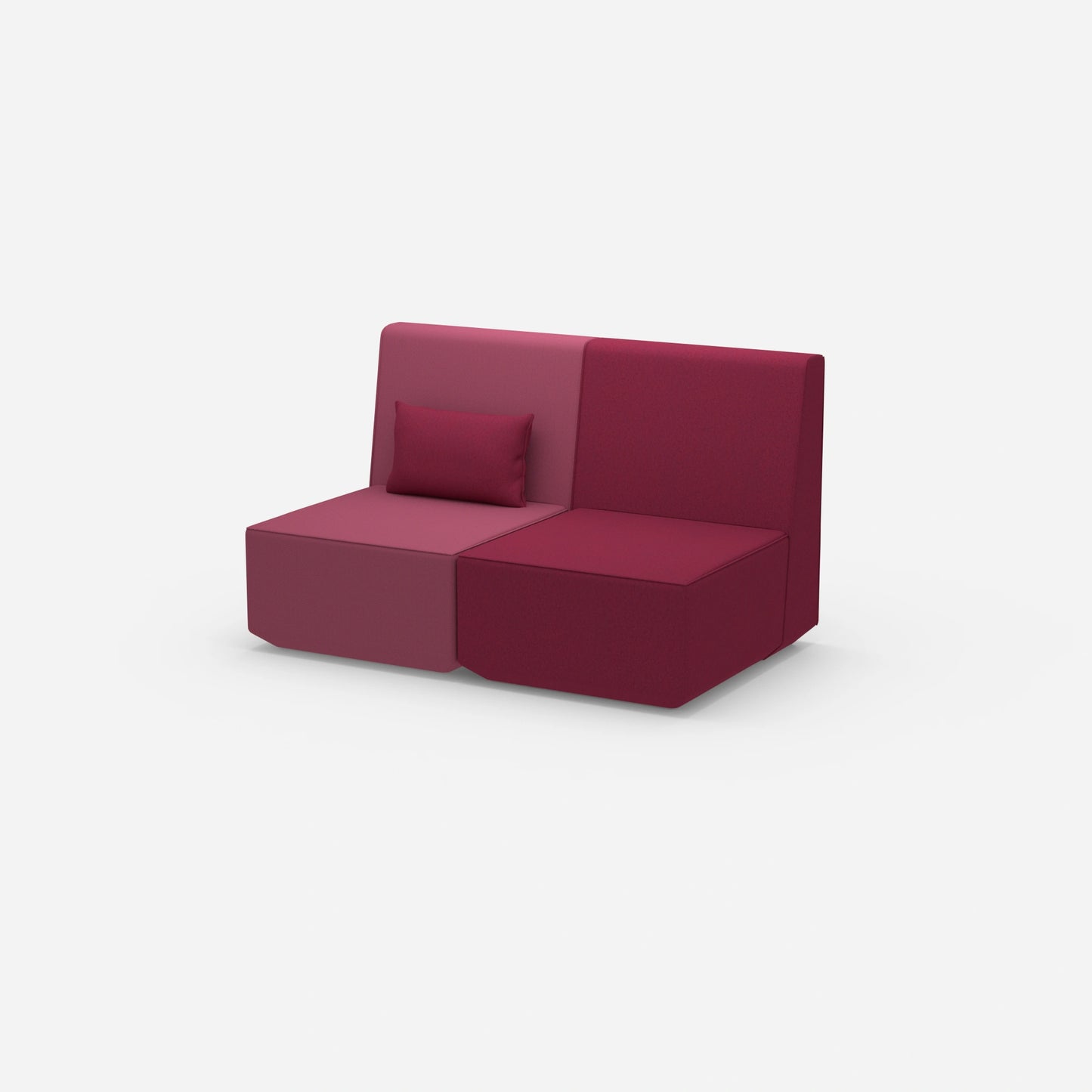 2er Sofa rosa mit hohem Rücken von der Seite