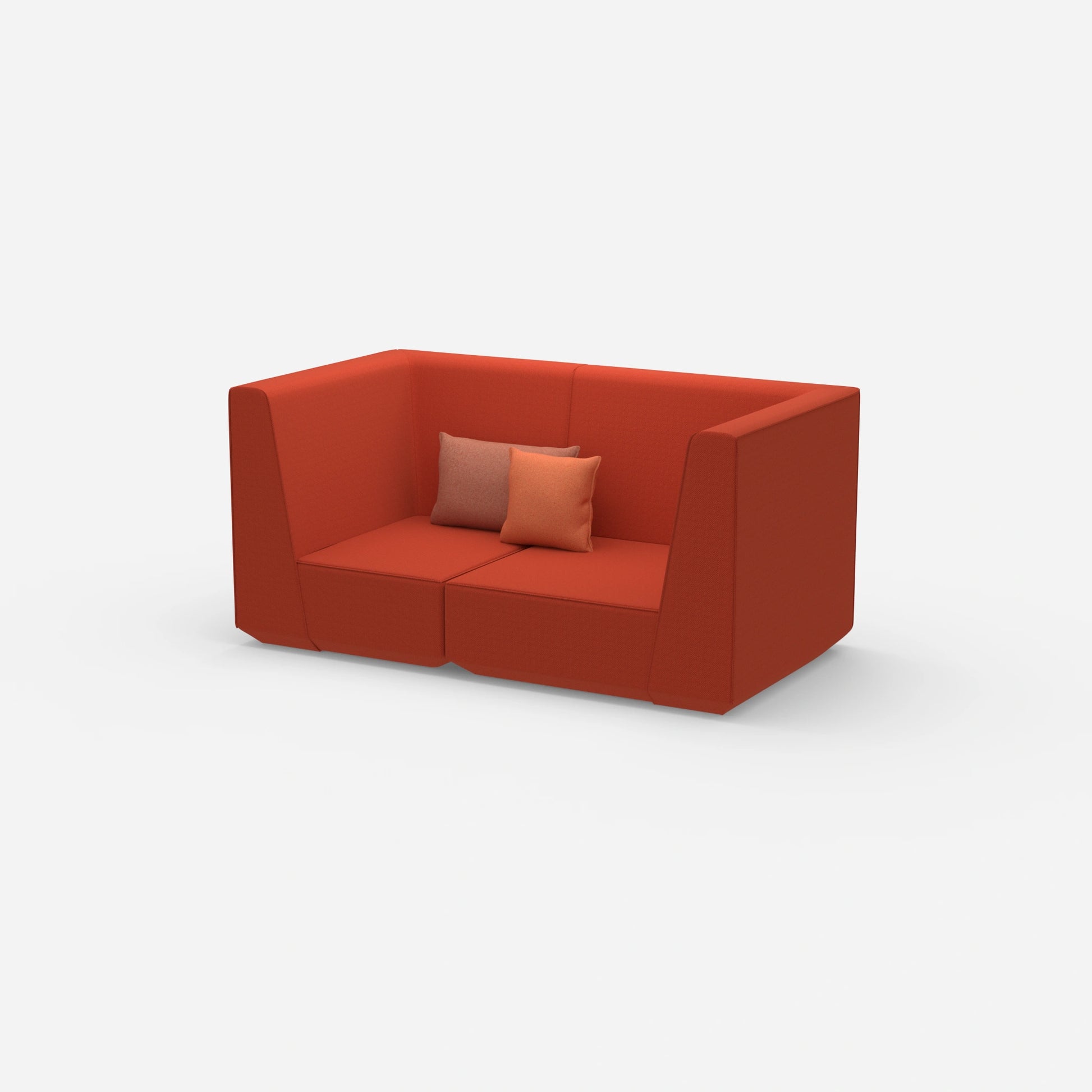 2er Sofa rot von der Seite