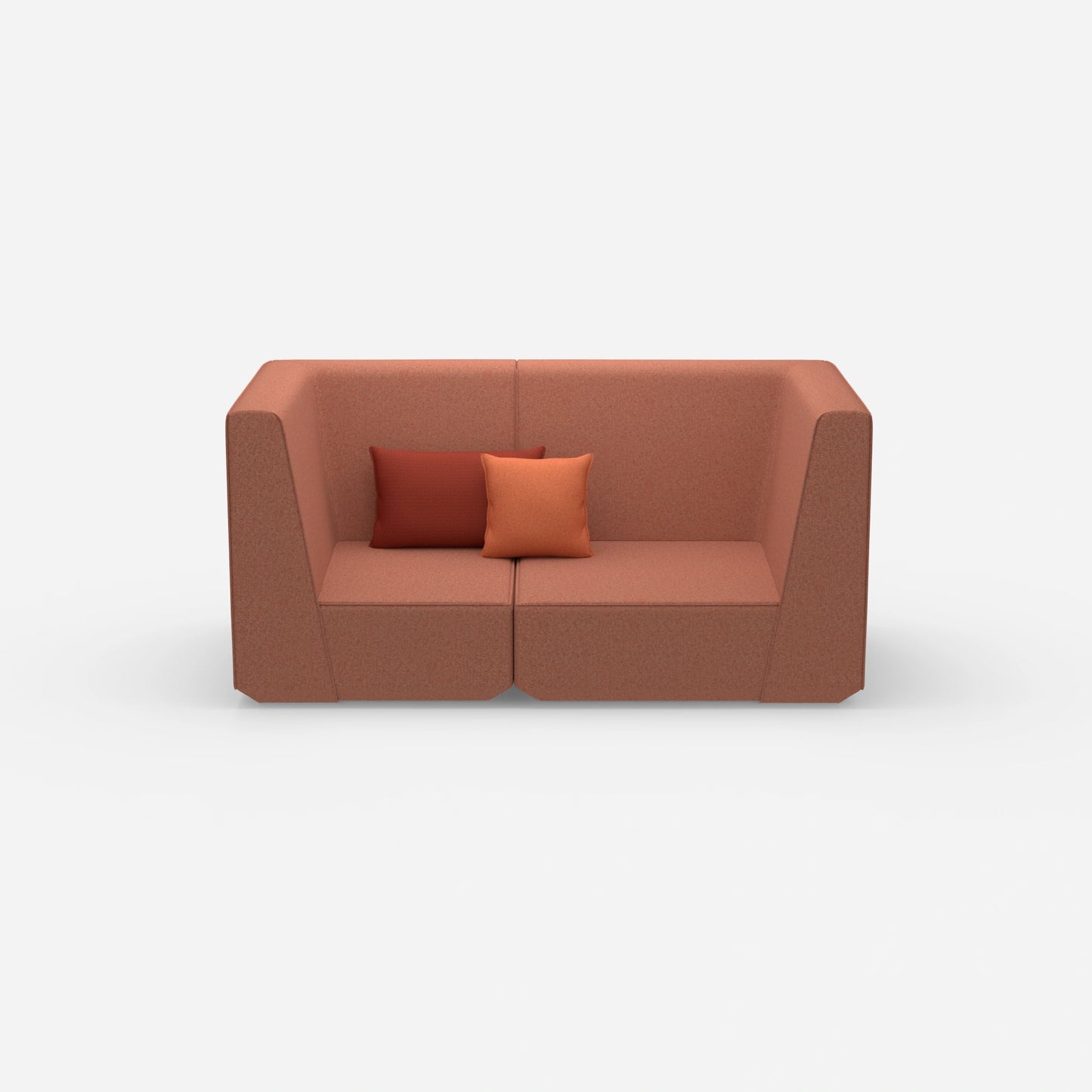 2er Sofa rot von vorne