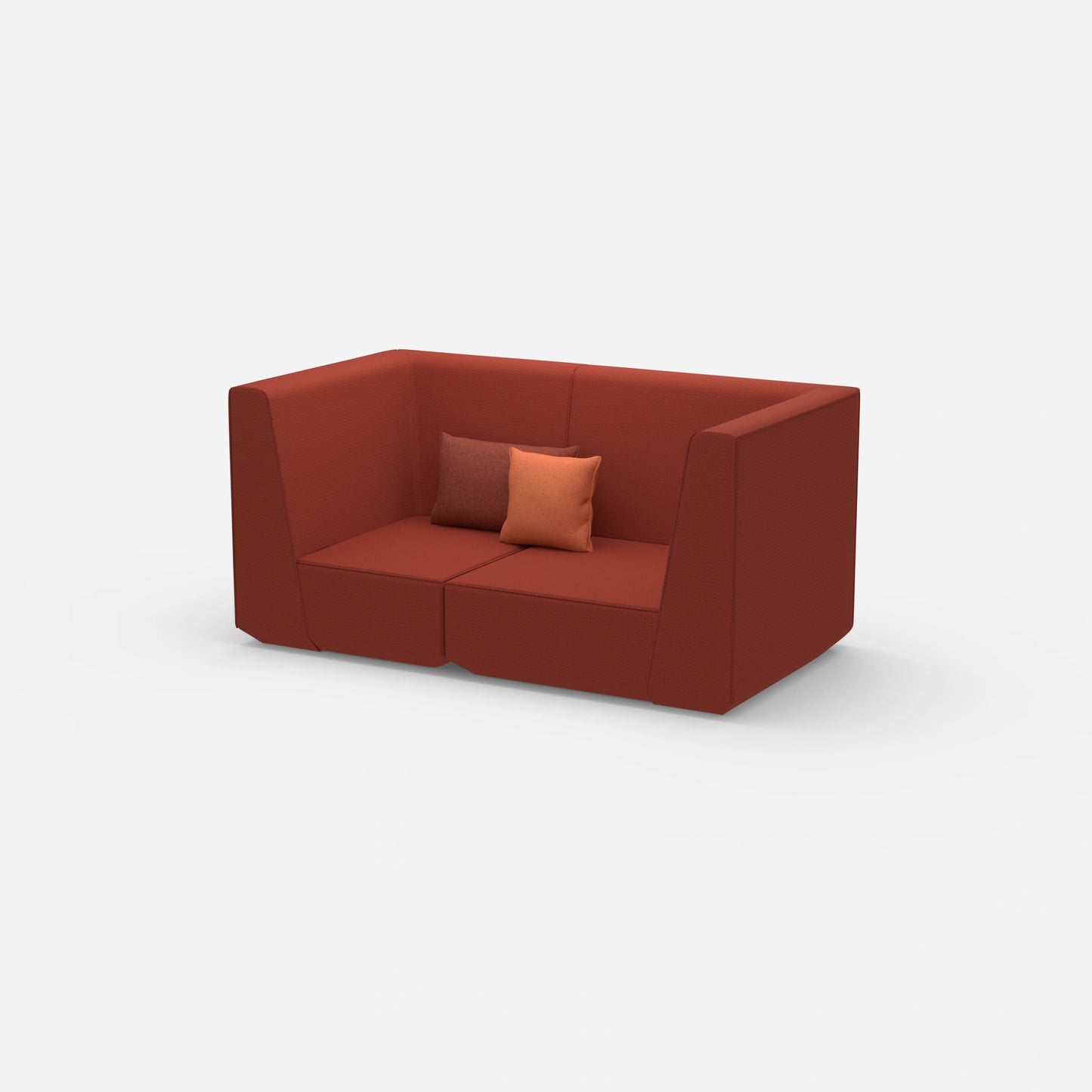 2er Sofa rot von der Seite