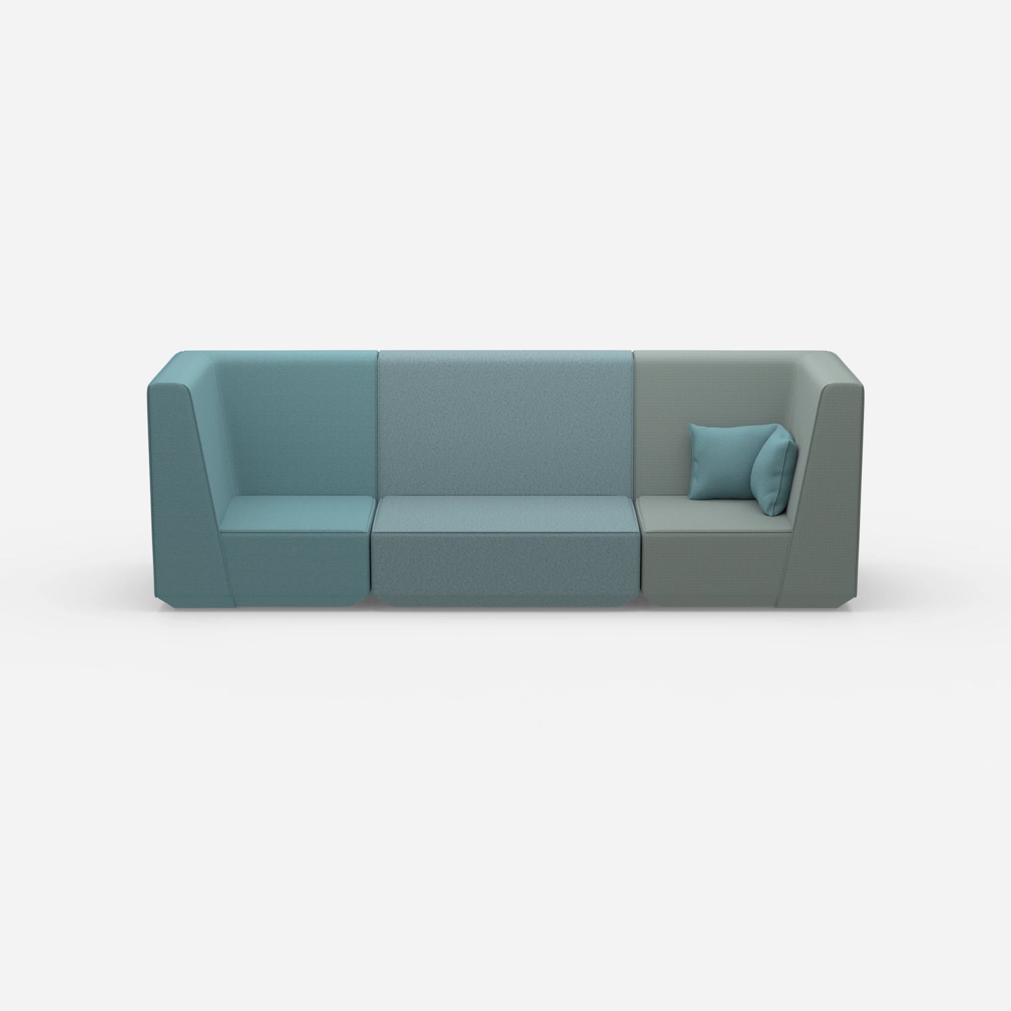 3 Personen Sofa blau von vorne