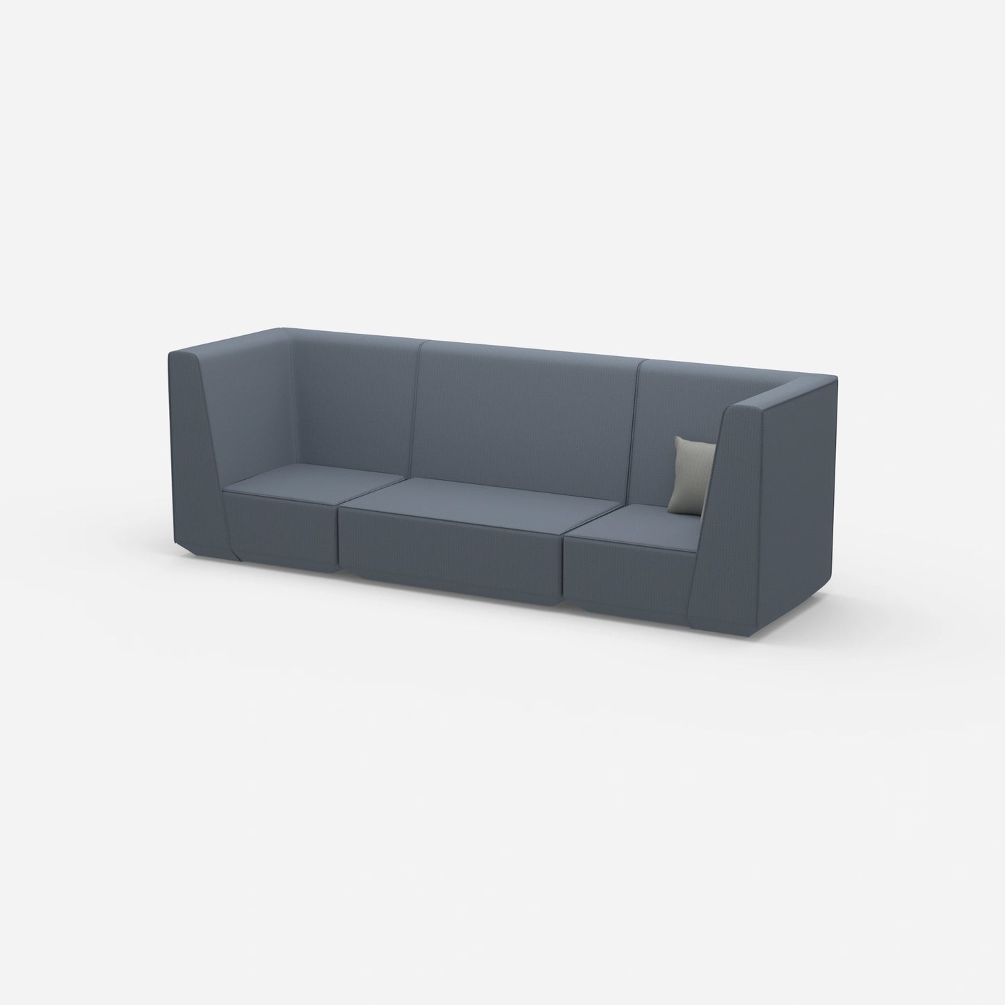 3 Personen Sofa blau von der Seite