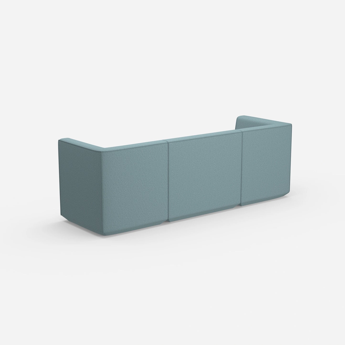 3 Personen Sofa blau von hinten