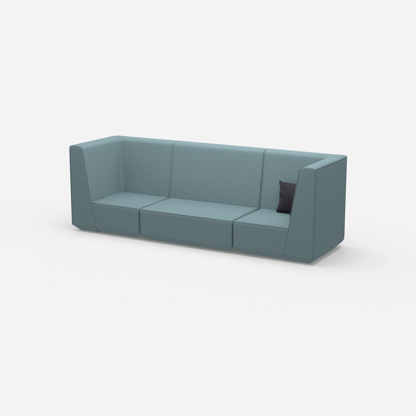 3 Personen Sofa blau von der Seite