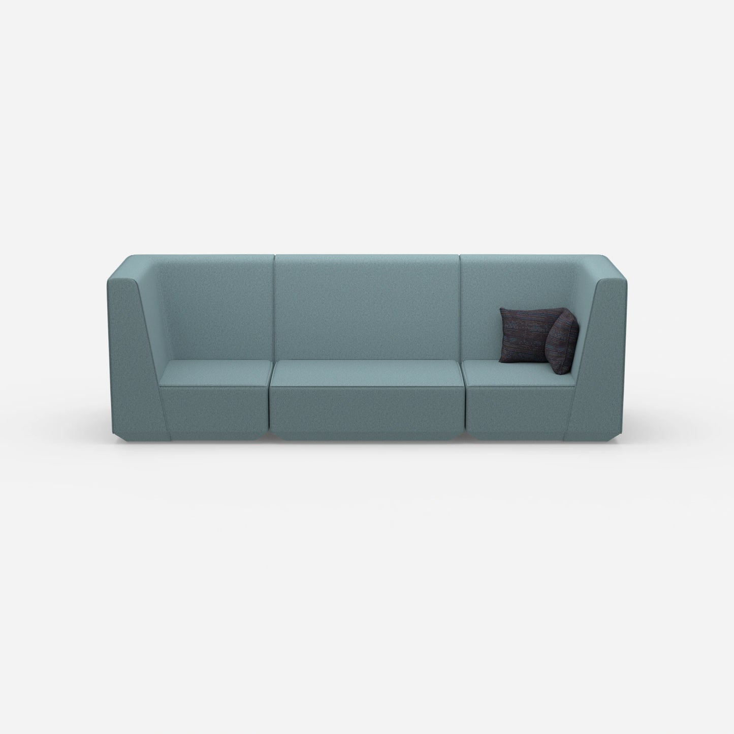 3 Personen Sofa blau von vorne