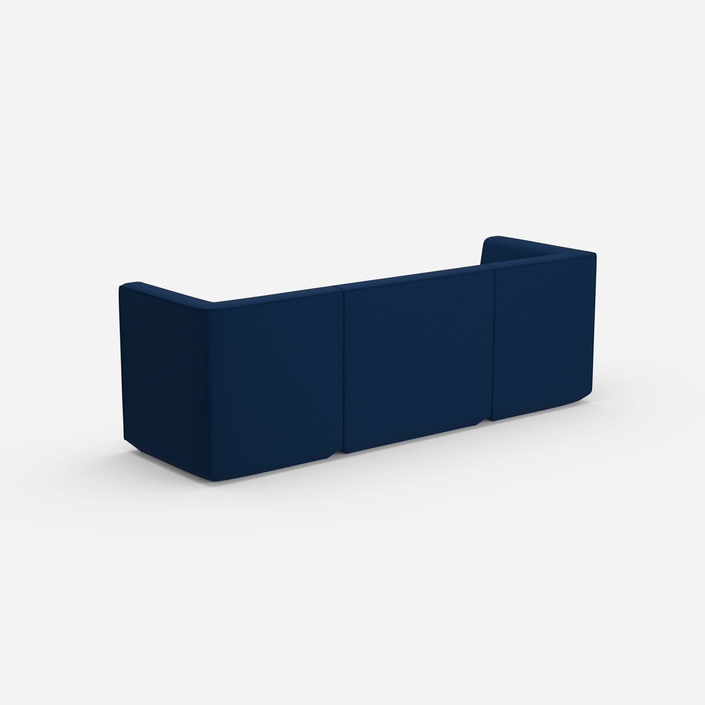 3 Personen Sofa blau von hinten