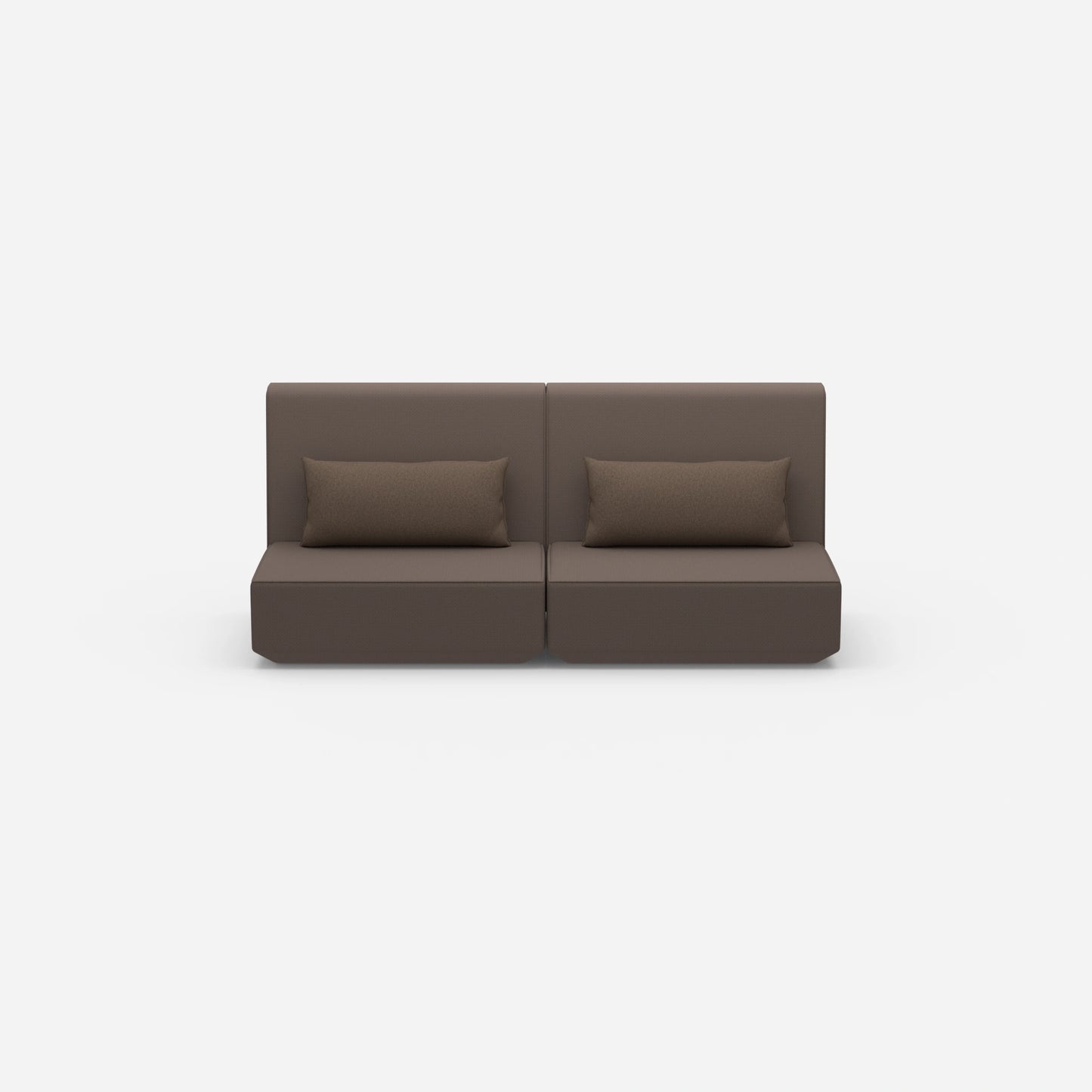 3 Personen Sofa braun von vorne