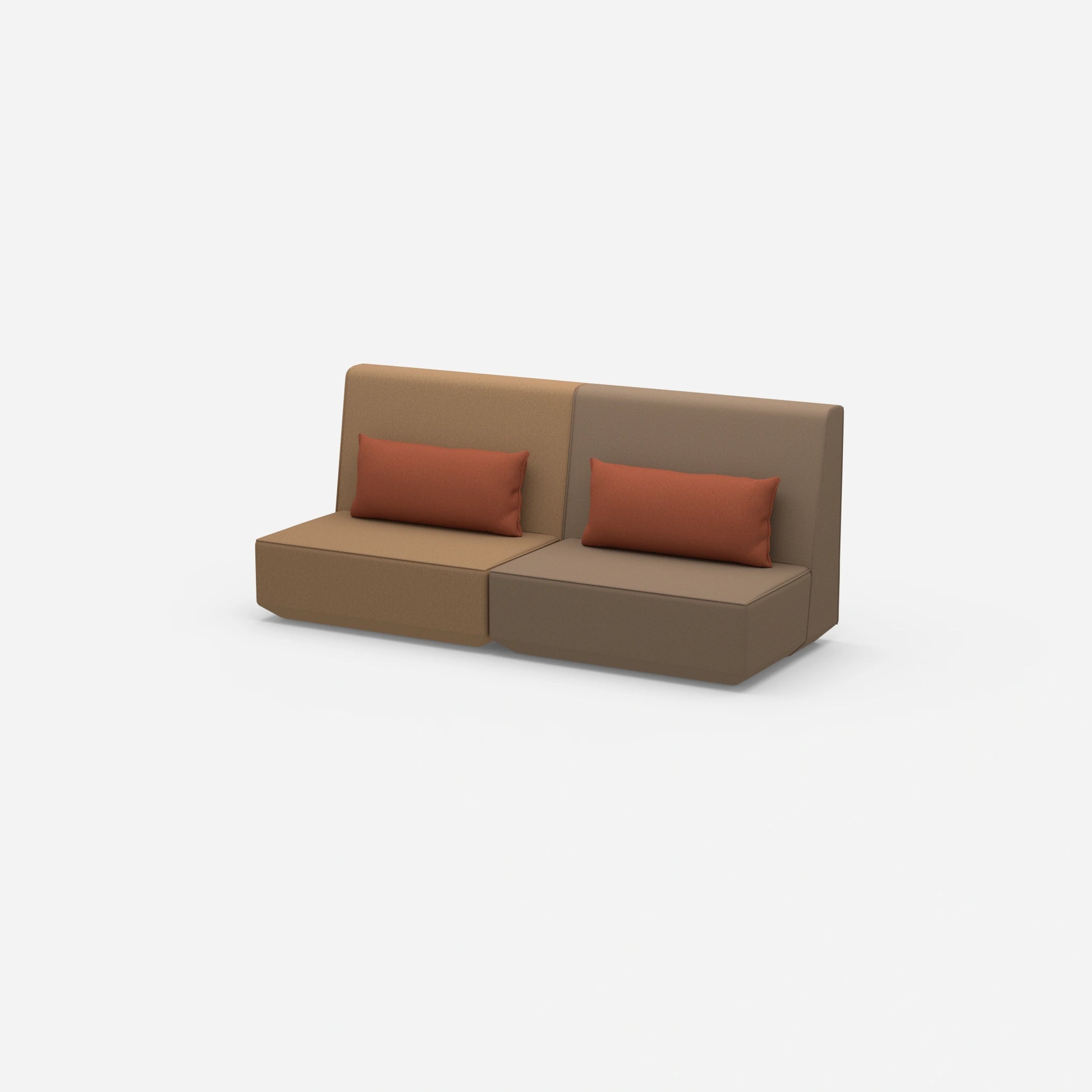 3 Personen Sofa braun von der Seite