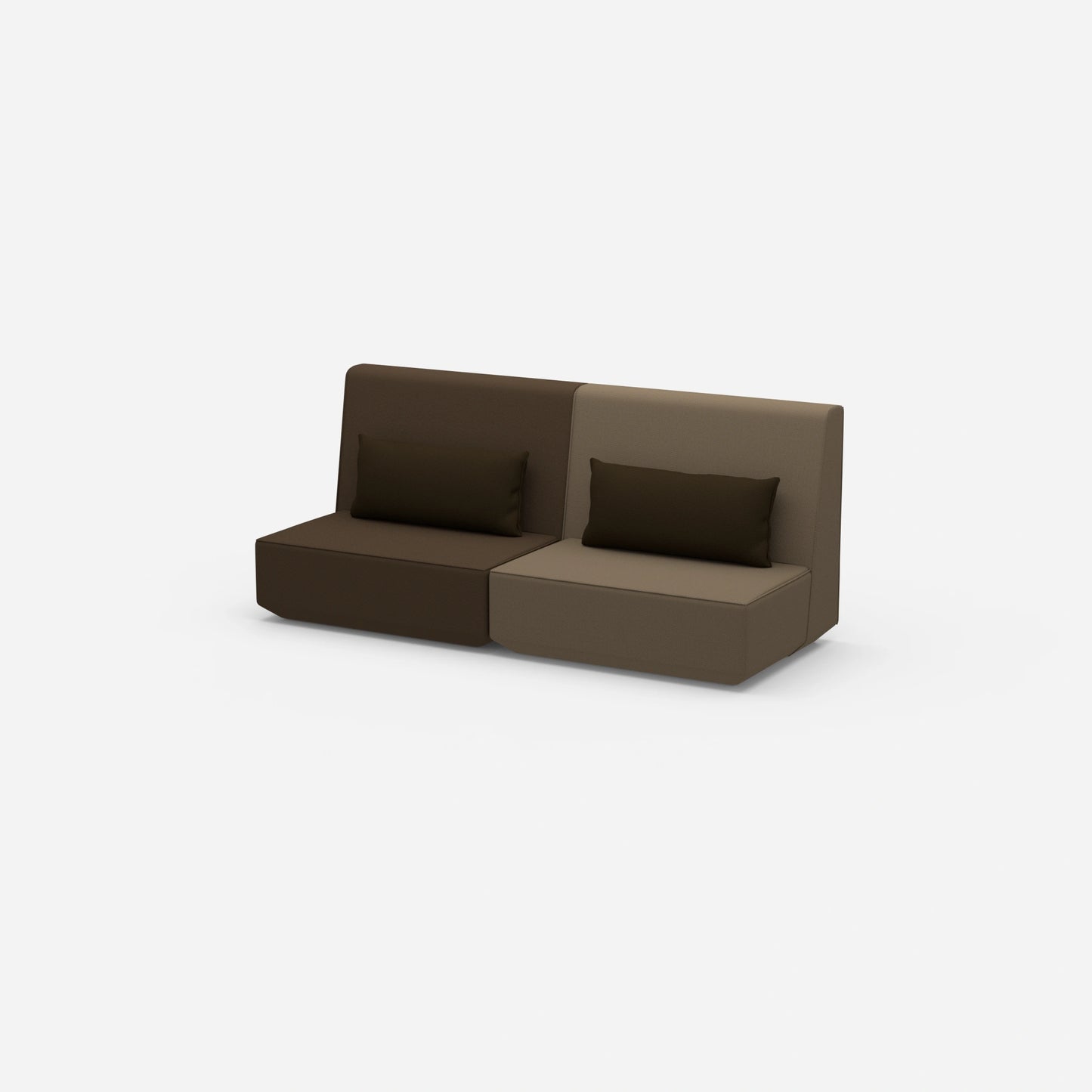 3 Personen Sofa braun von der Seite