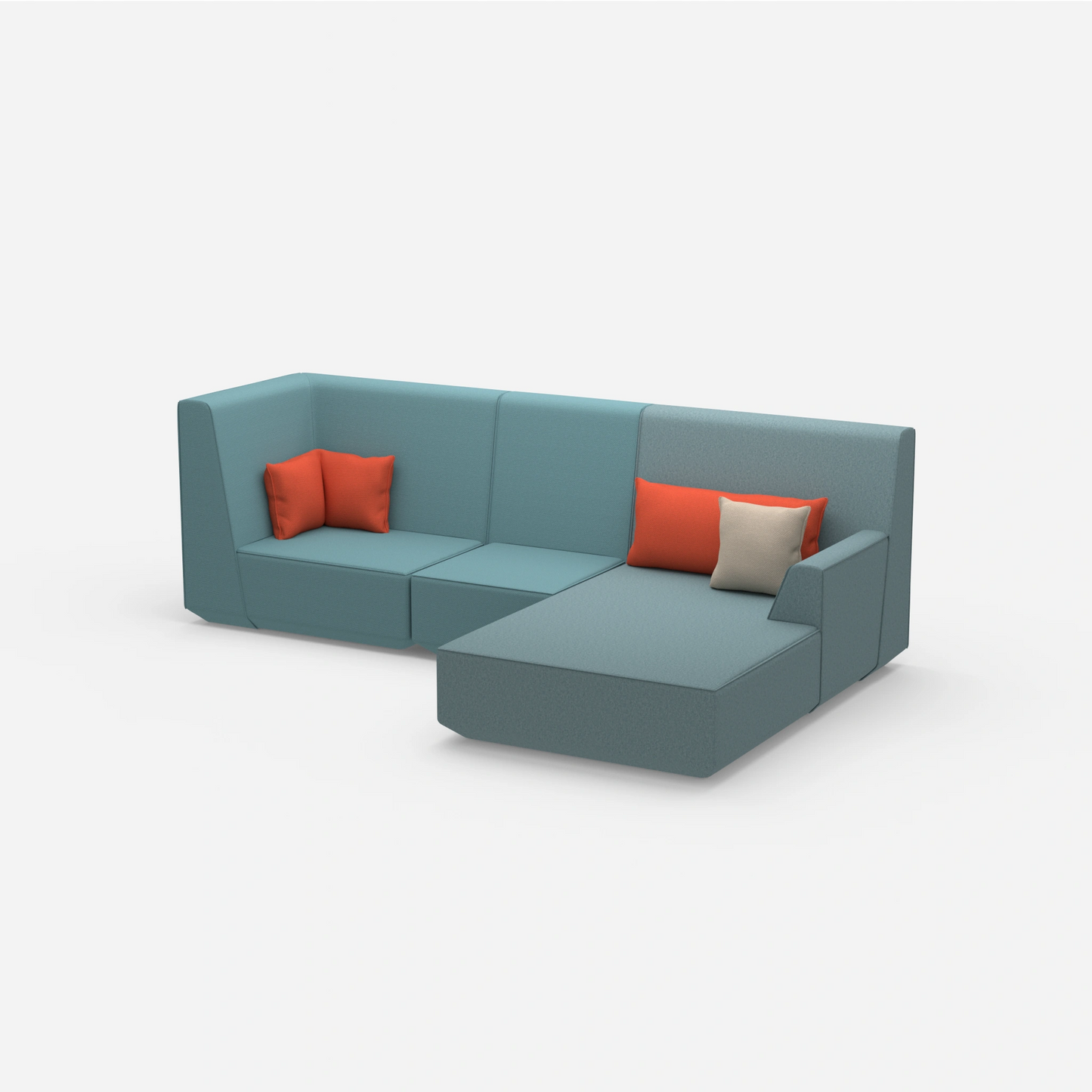 3 Personen Sofa mit Ottomane von der Seite