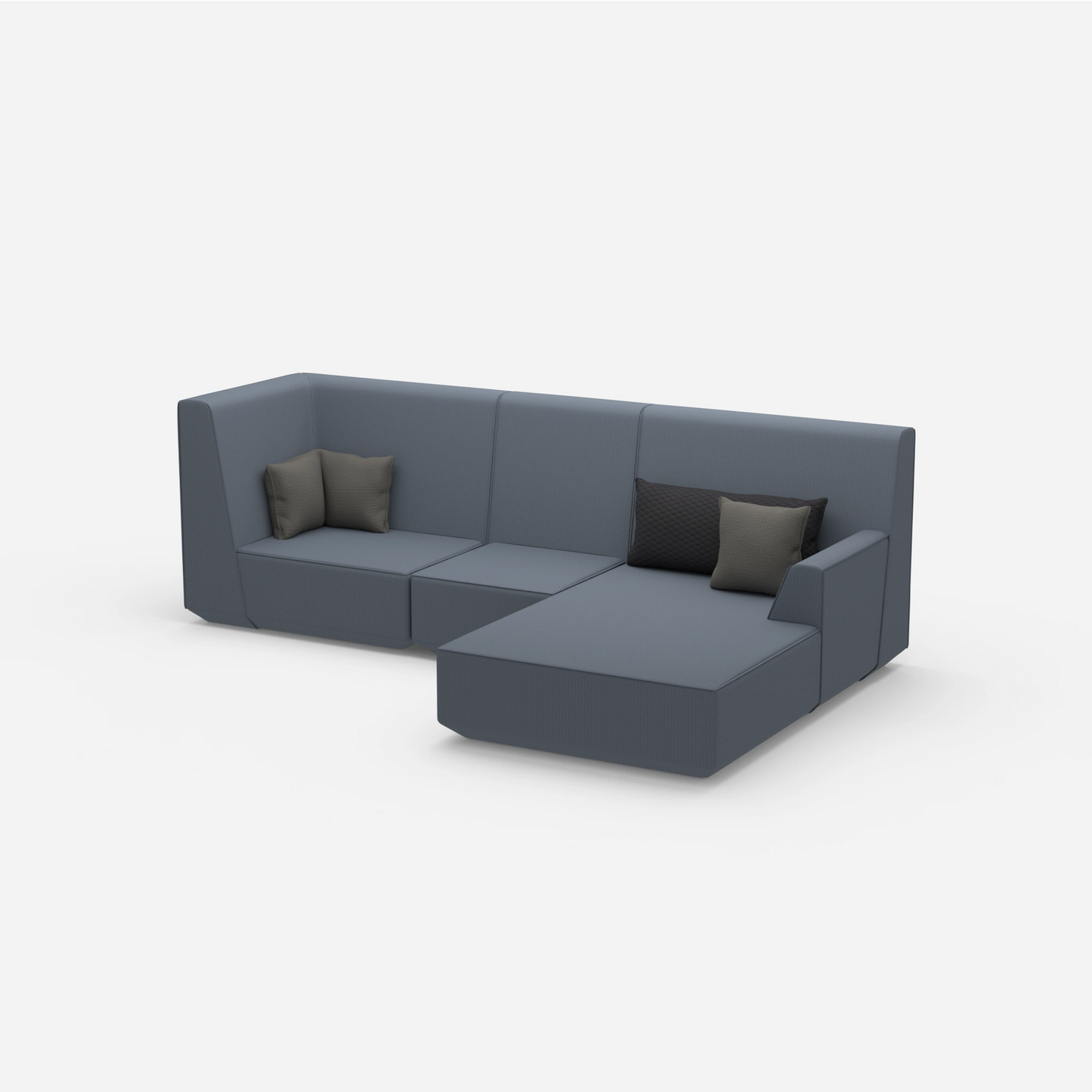 3 Personen Sofa mit Ottomane von der Seite