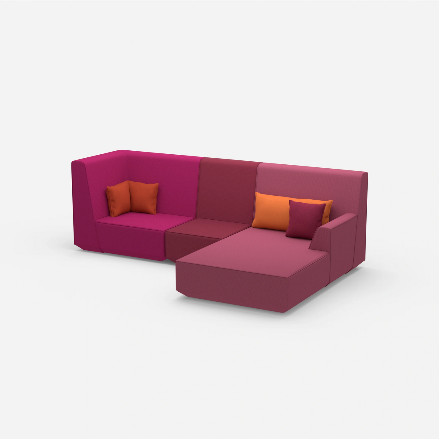 3 Personen Sofa mit Ottomane von der Seite