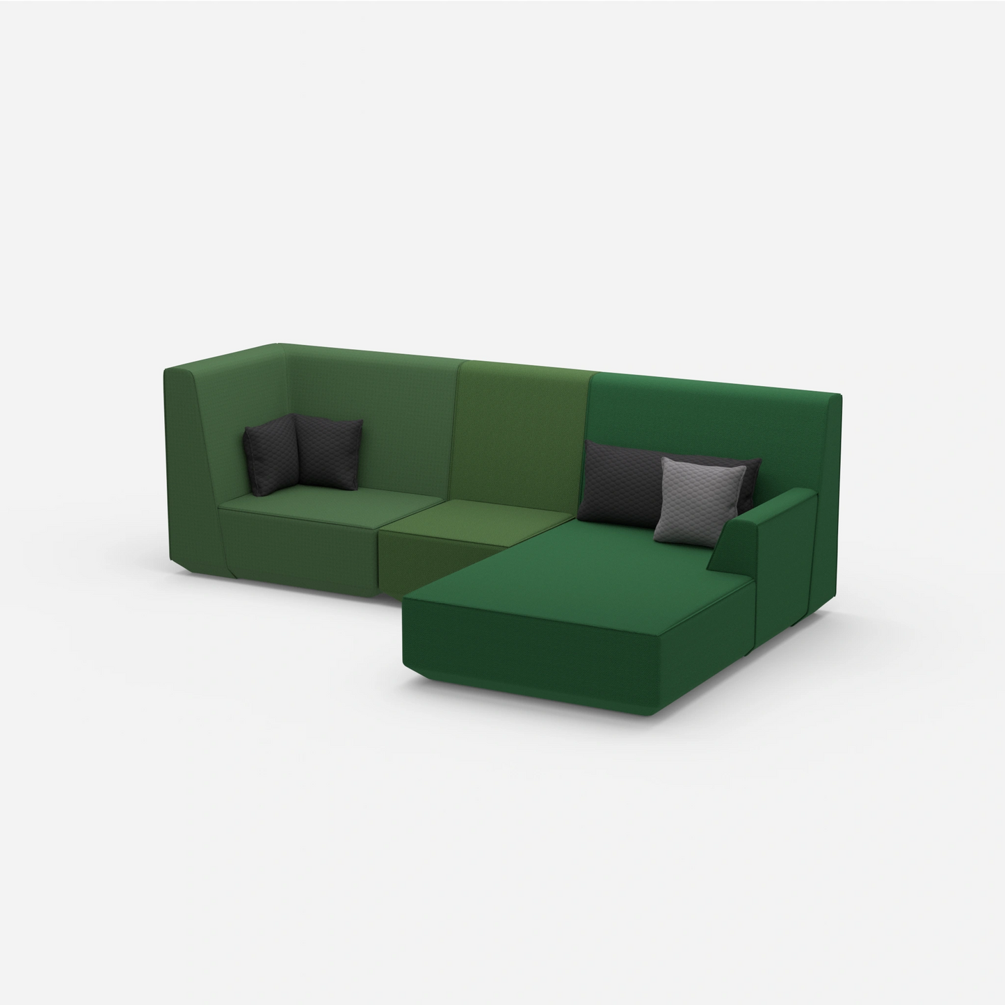 3 Personen Sofa mit Ottomane von der Seite