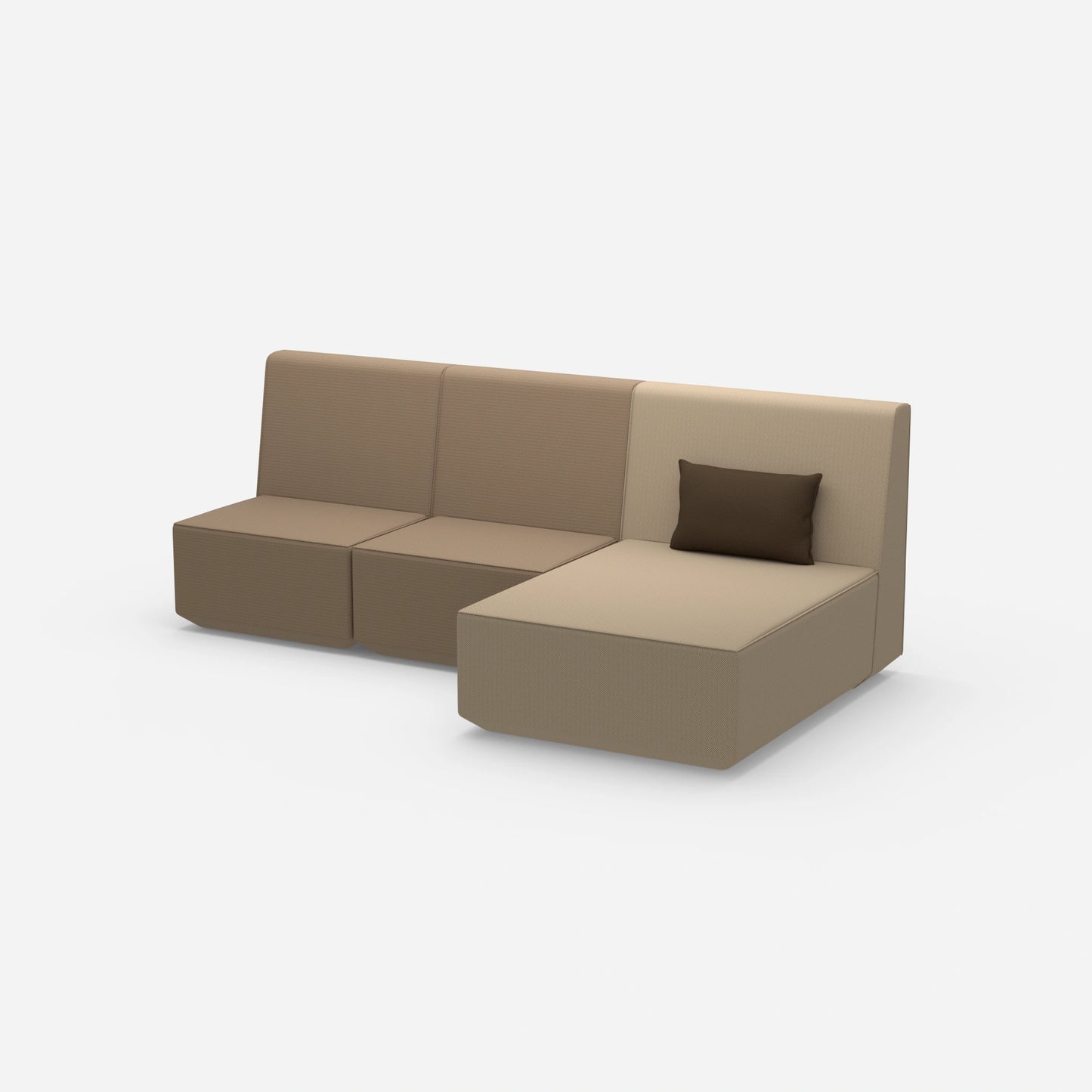 3 Personen Sofa mit Recamiere von der Seite